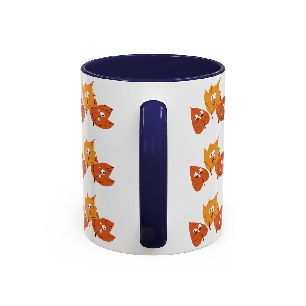 Smiley Autumn Leaves Accent Coffee Mug (11, 15oz)