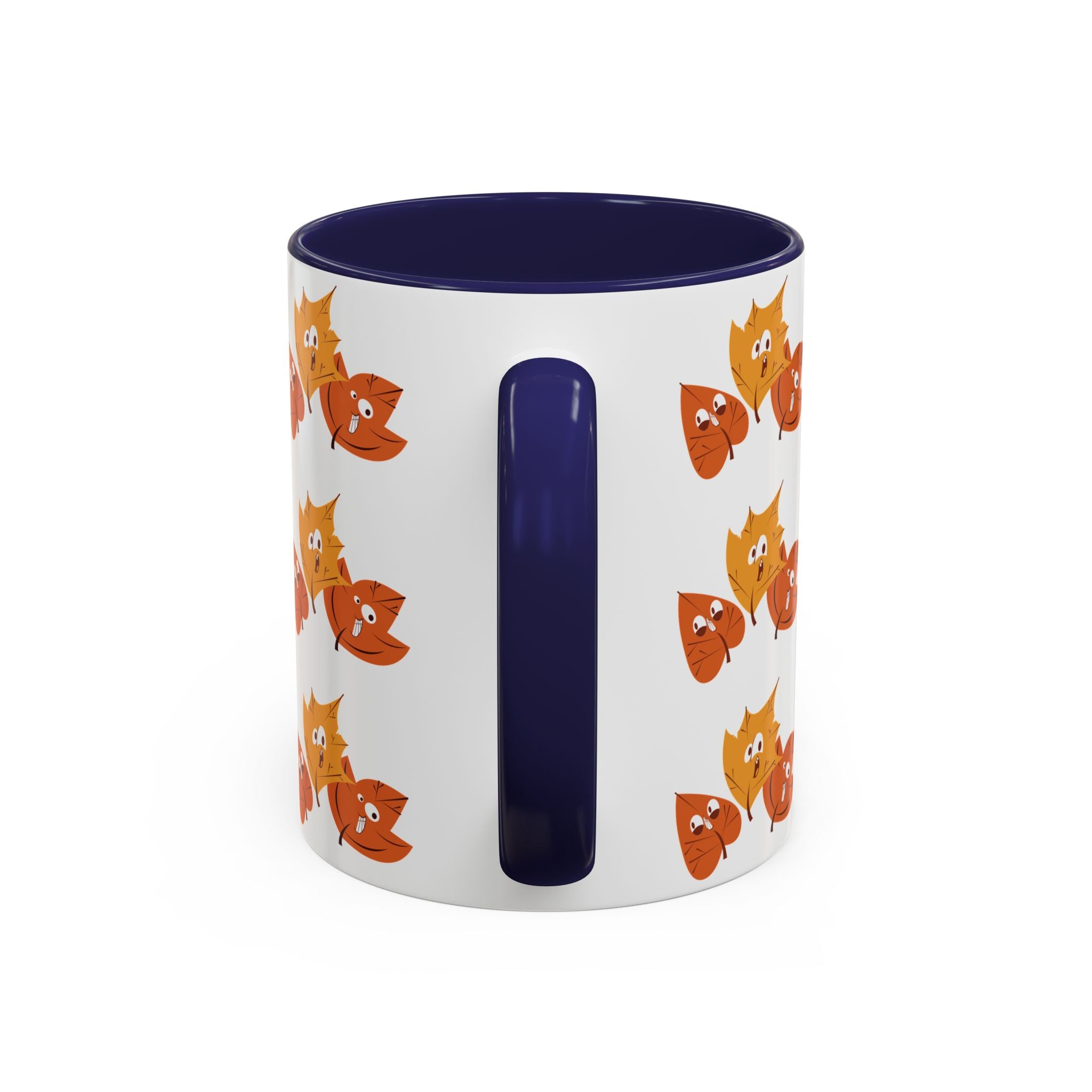 Smiley Autumn Leaves Accent Coffee Mug (11, 15oz)