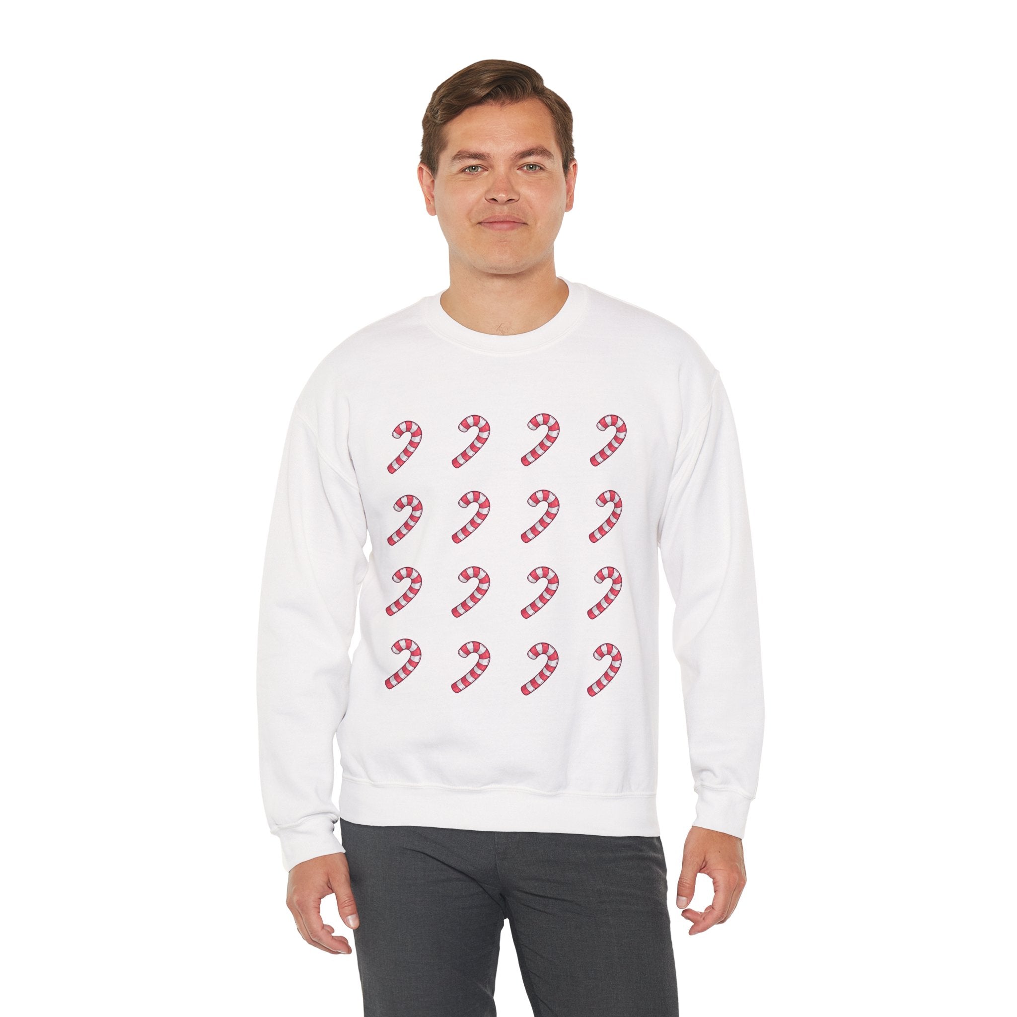 Candy Cane Pattern Crewneck Sweatshirt