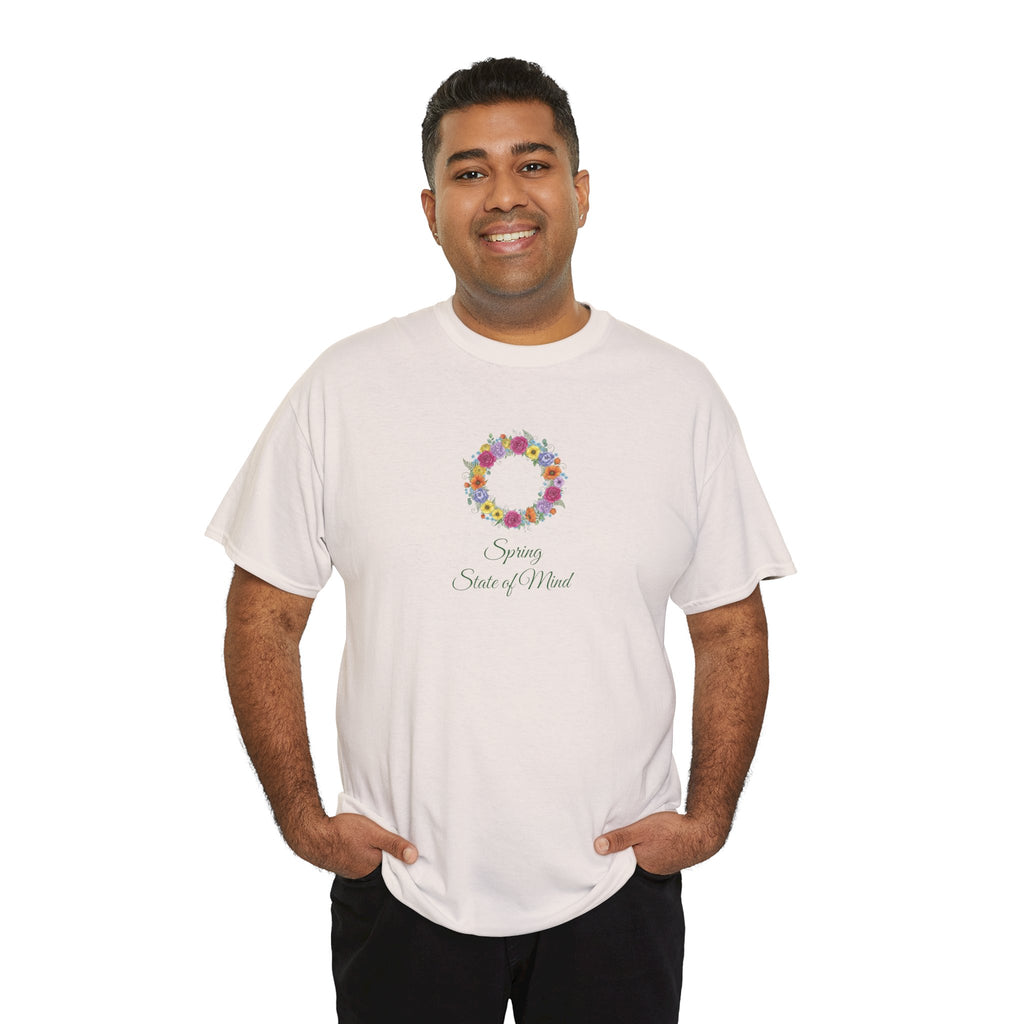 ''Spring State of Mind'' T-Shirt - Floral Wreath Spring Tee