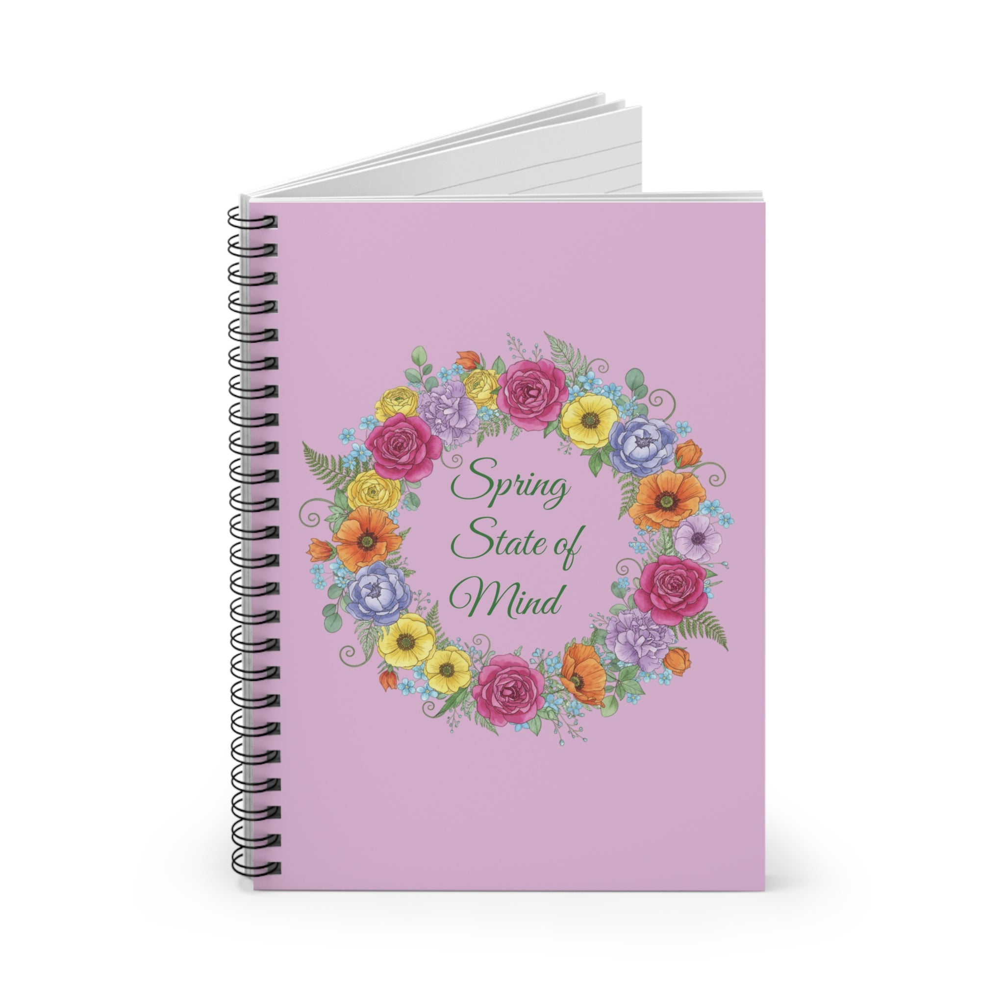 Spring State of Mind Floral Spiral Notebook - Lilac Cover