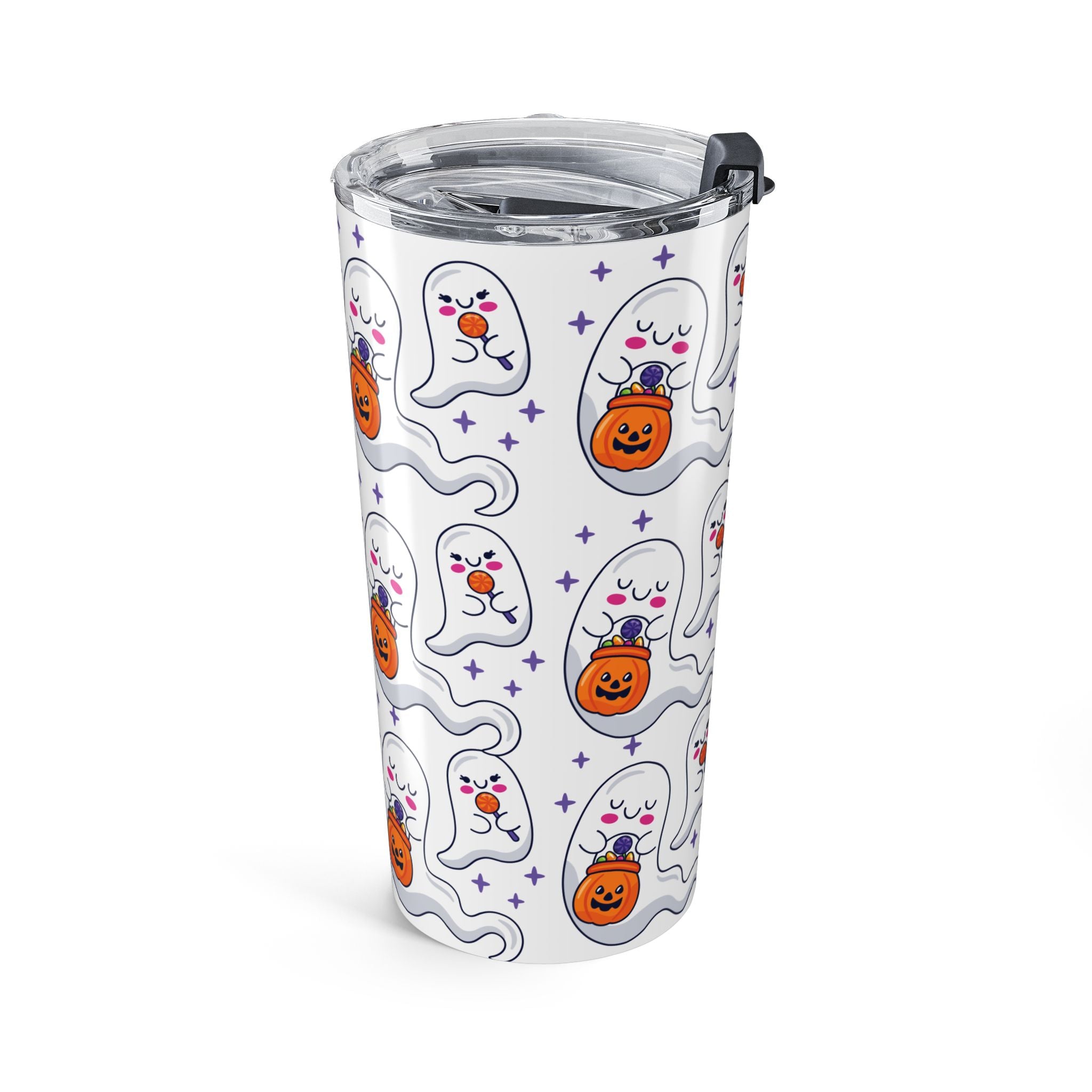 Halloween Ghost Holding Treats Tumbler