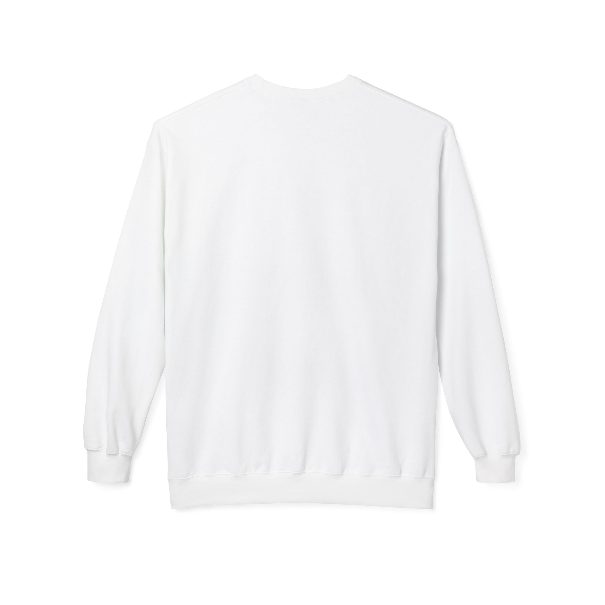 Trick or Treat Unisex Midweight Softstyle Fleece Crewneck Sweatshirt White & Black (Purple Letters)