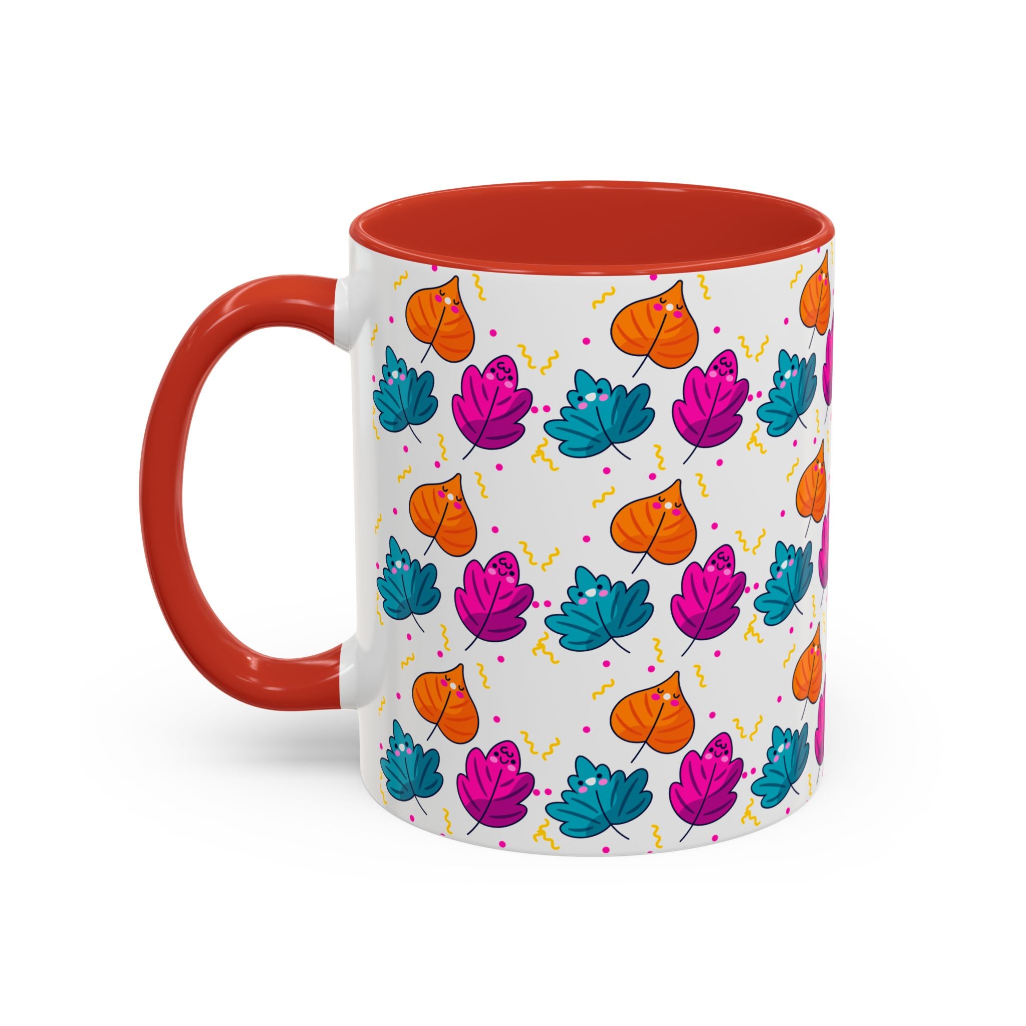 Bright Vibrant Leaves Accent Coffee Mug (11, 15 oz)