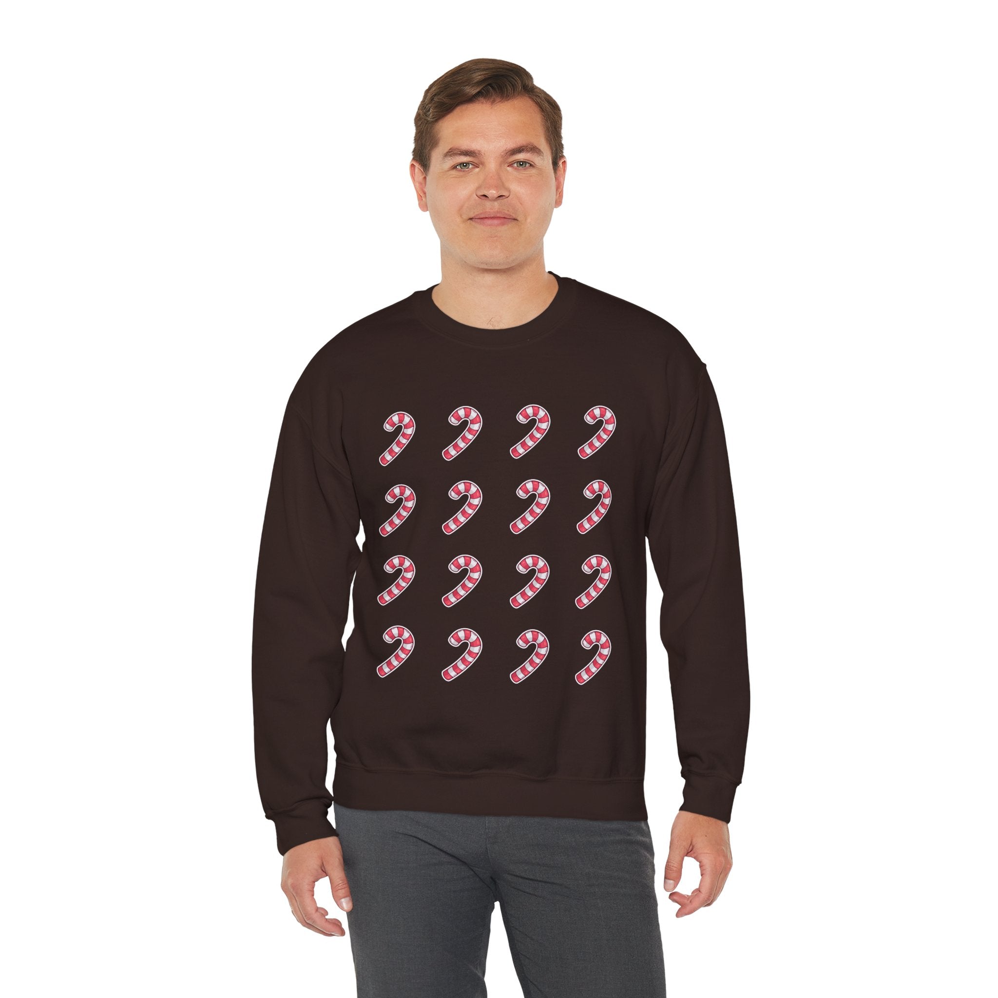 Candy Cane Pattern Crewneck Sweatshirt