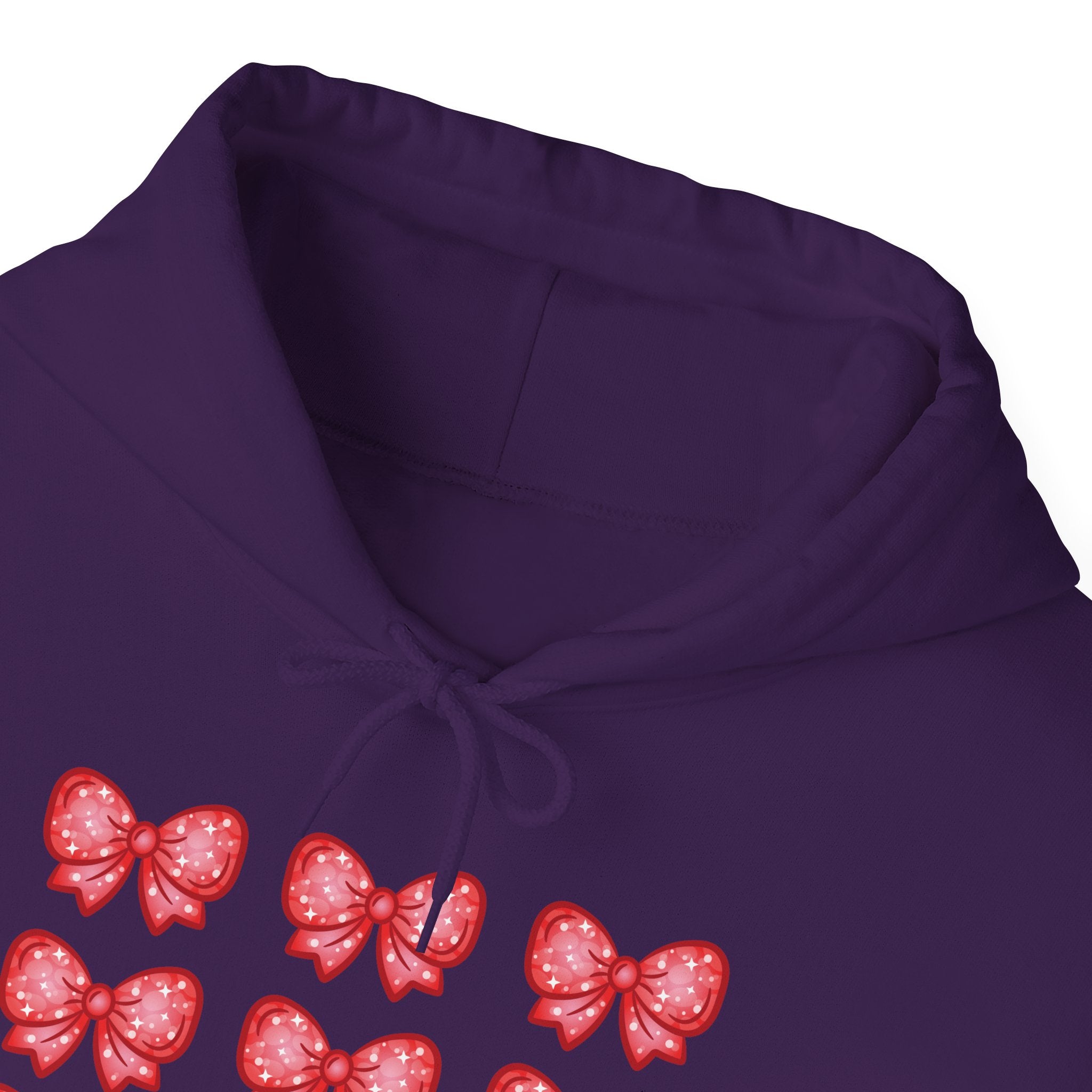Glittery Red Bow Pattern Hoodie