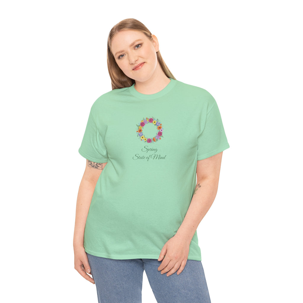 ''Spring State of Mind'' T-Shirt - Floral Wreath Spring Tee