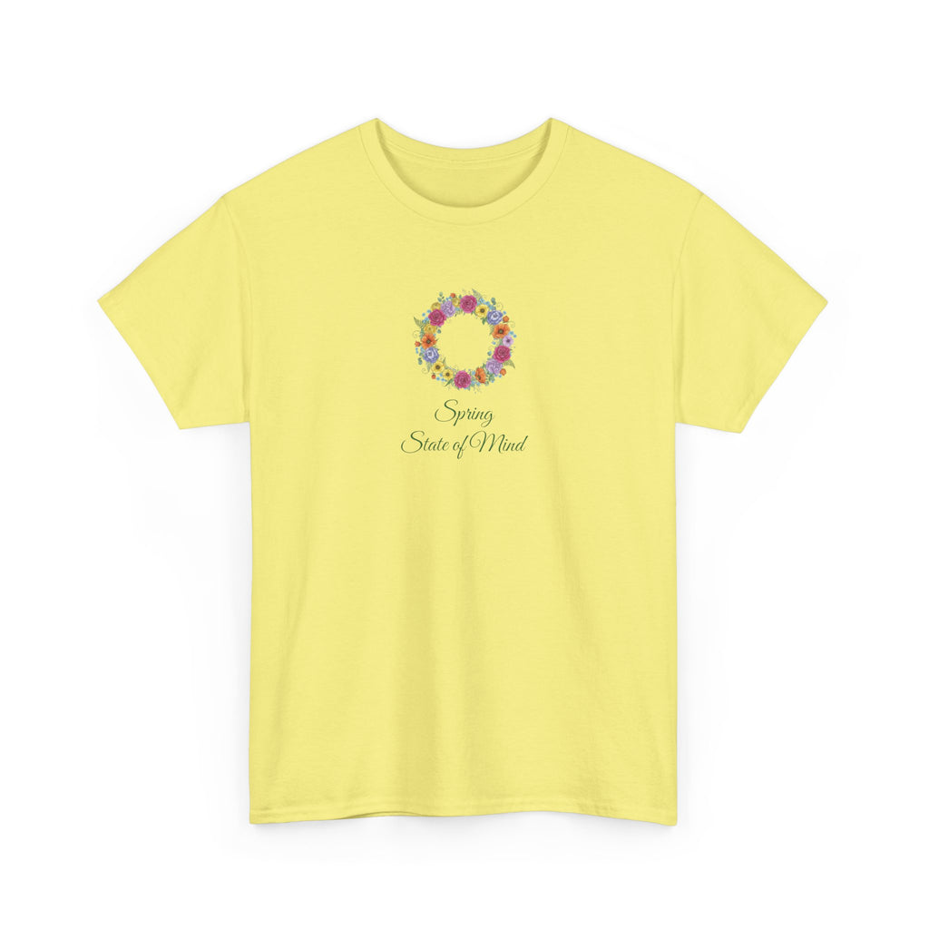 ''Spring State of Mind'' T-Shirt - Floral Wreath Spring Tee