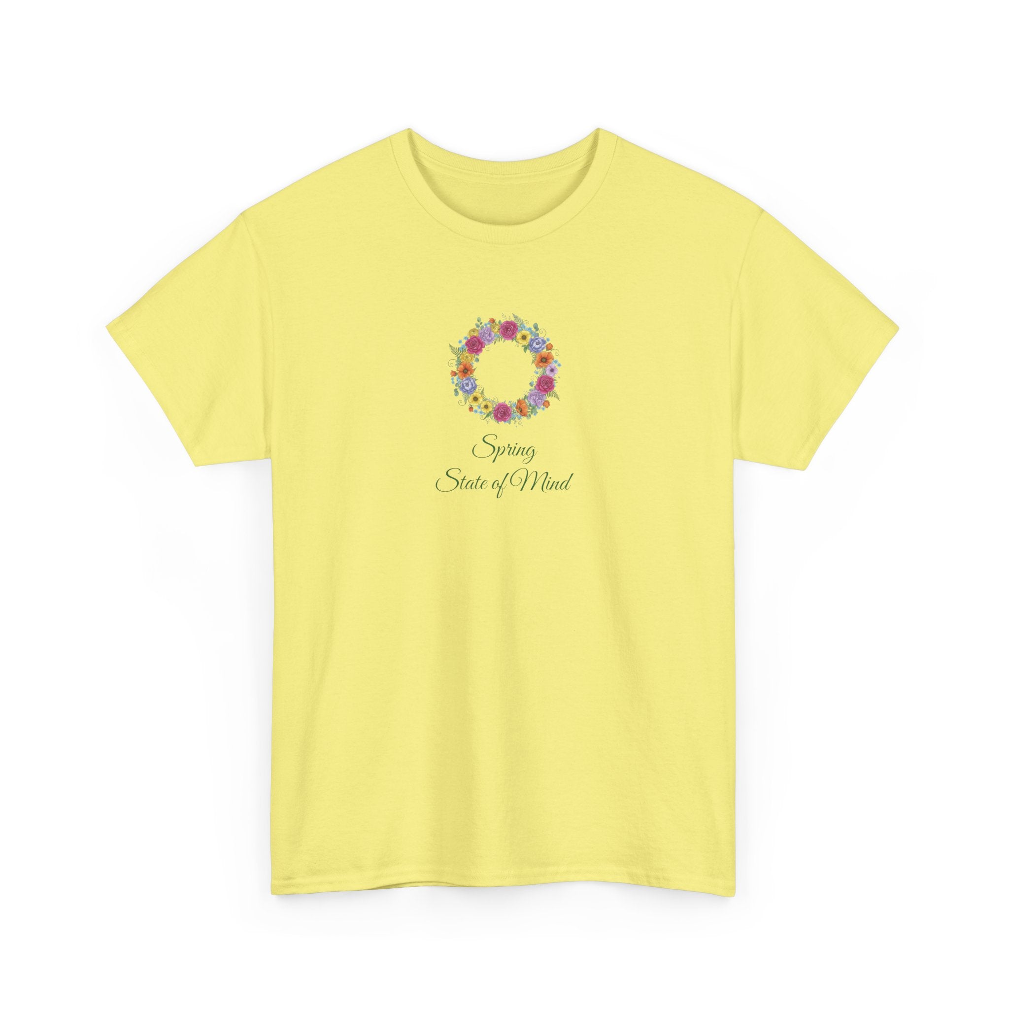 ''Spring State of Mind'' T-Shirt - Floral Wreath Spring Tee