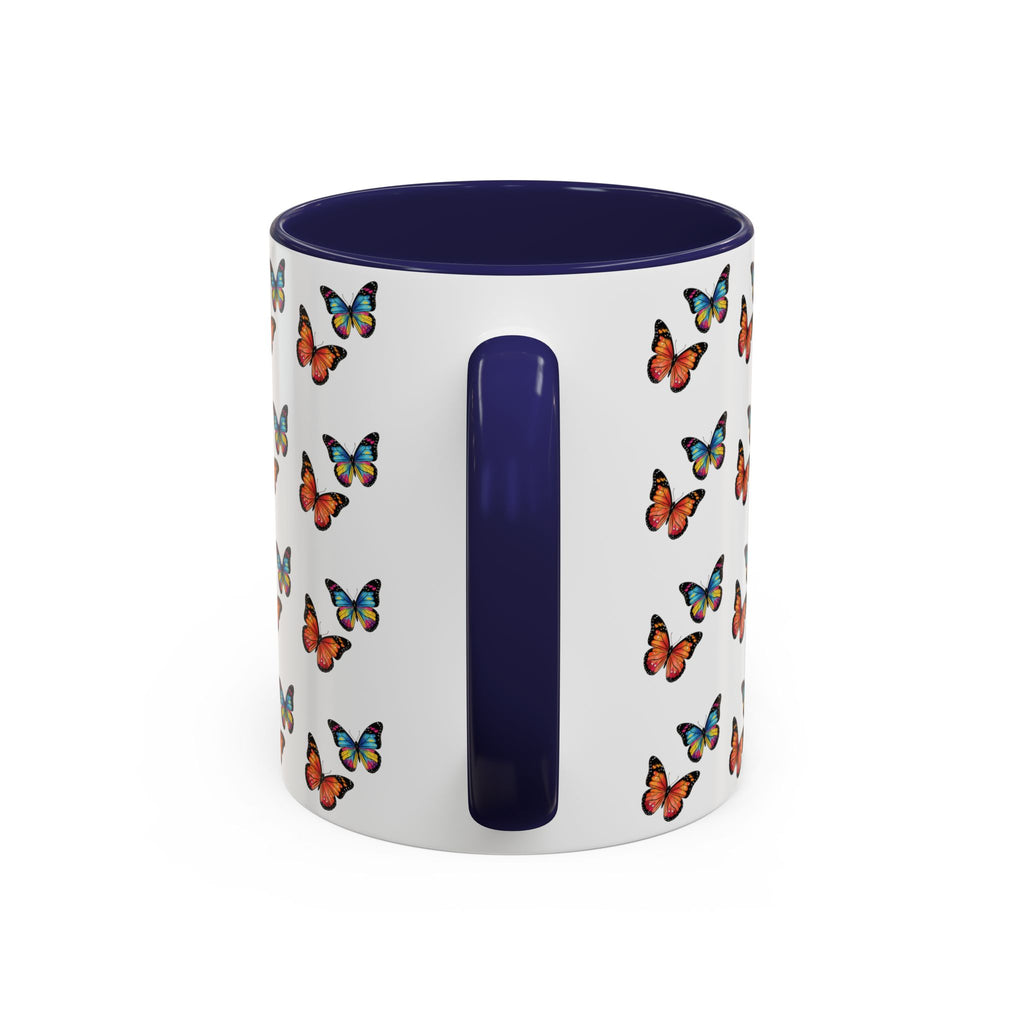 Butterfly Pattern Coffee Mug — Colorful Sunset Butterflies, 11/15oz