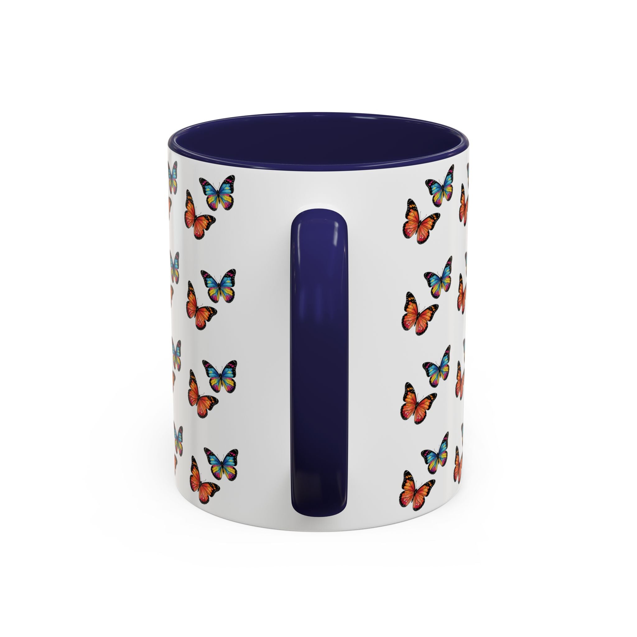 Butterfly Pattern Coffee Mug — Colorful Sunset Butterflies, 11/15oz