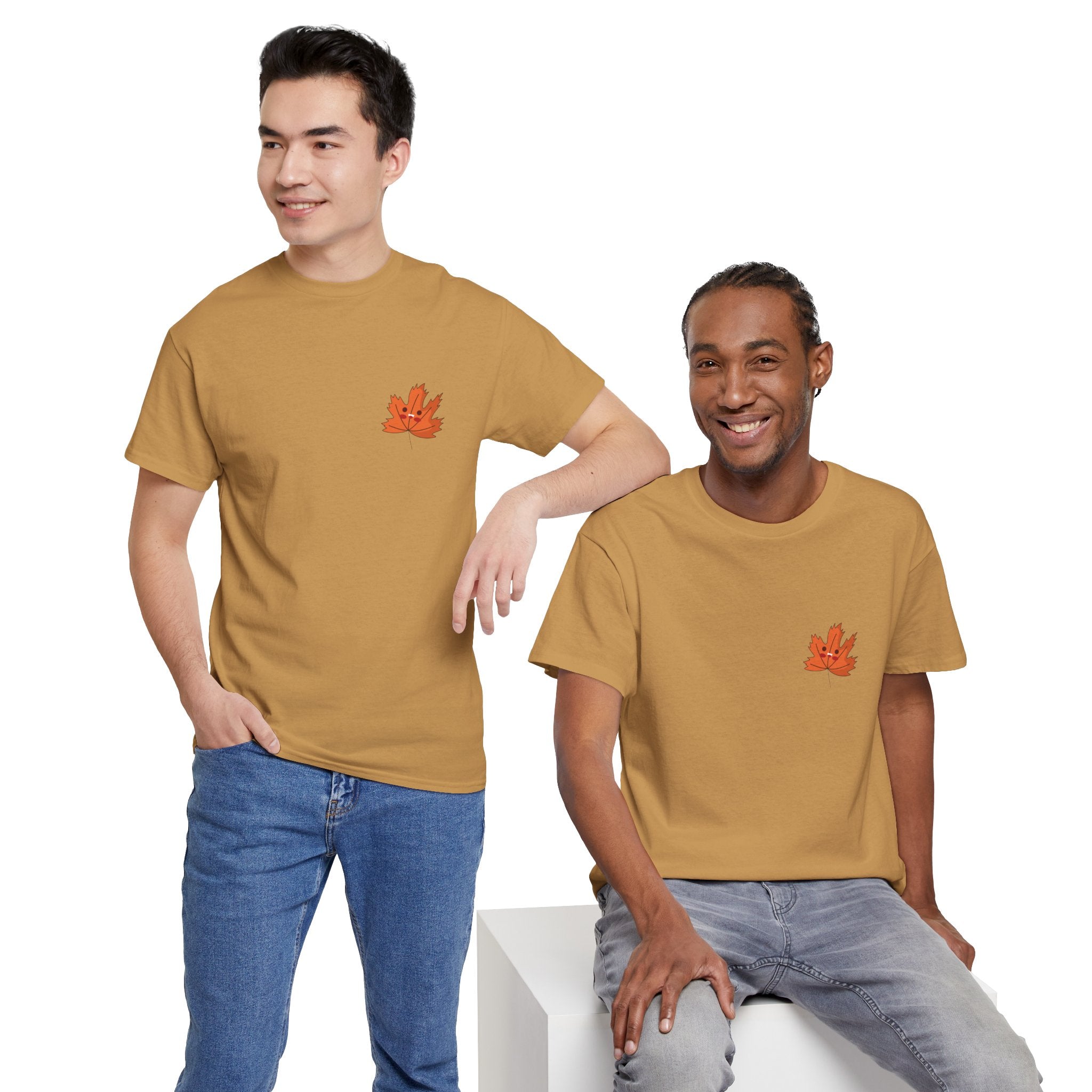 Cute Autumn Leaf Unisex Heavy Cotton Tee