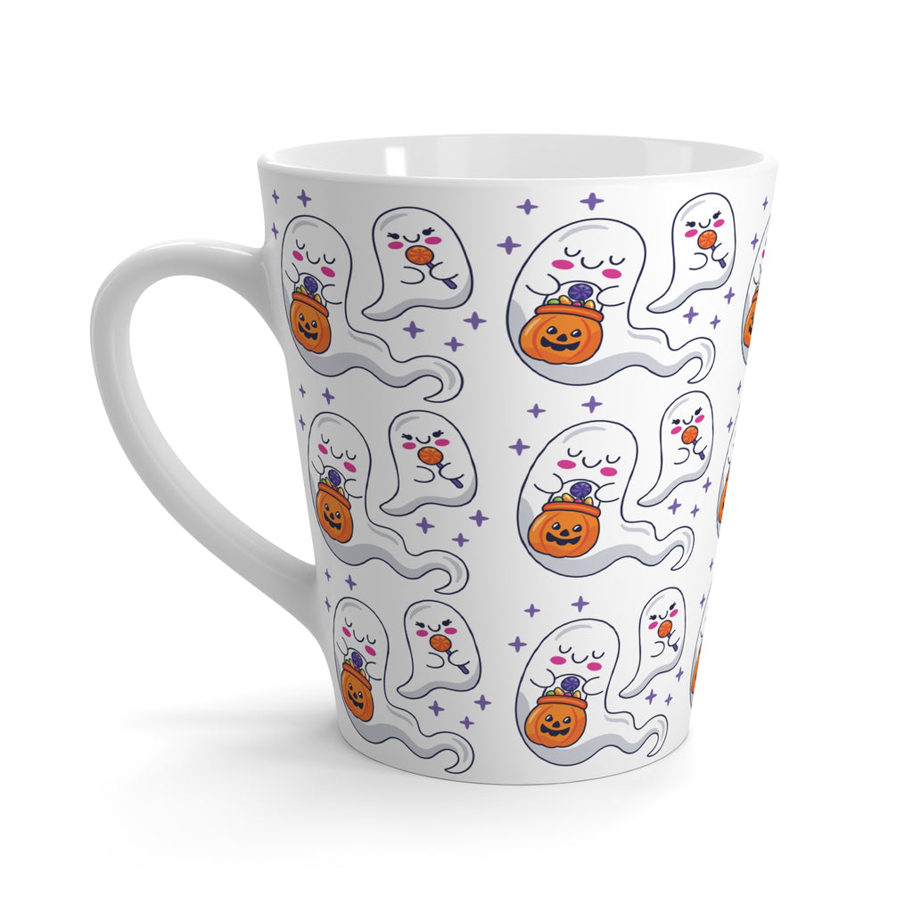 Halloween Ghosts Holding Treats Latte Mug