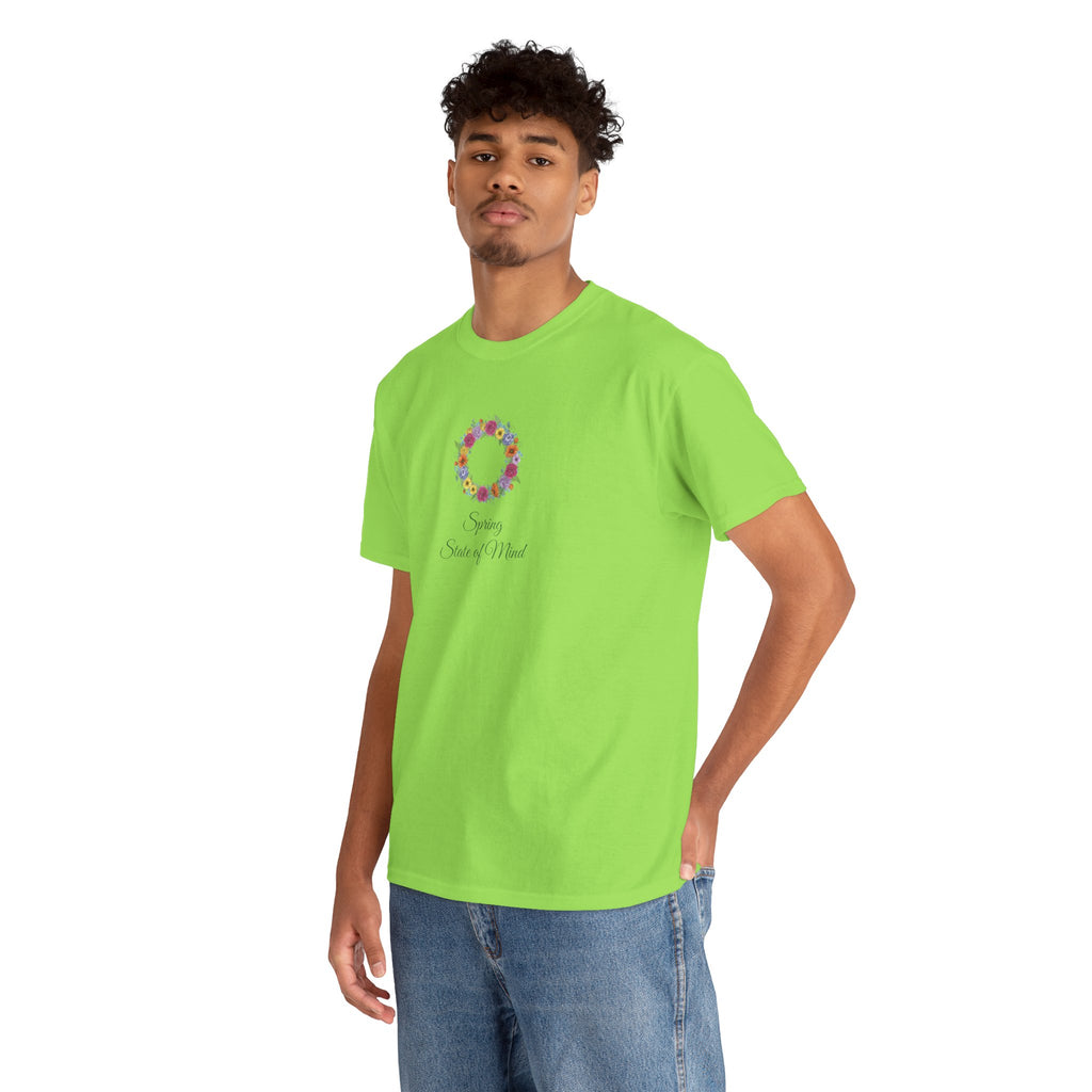 ''Spring State of Mind'' T-Shirt - Floral Wreath Spring Tee