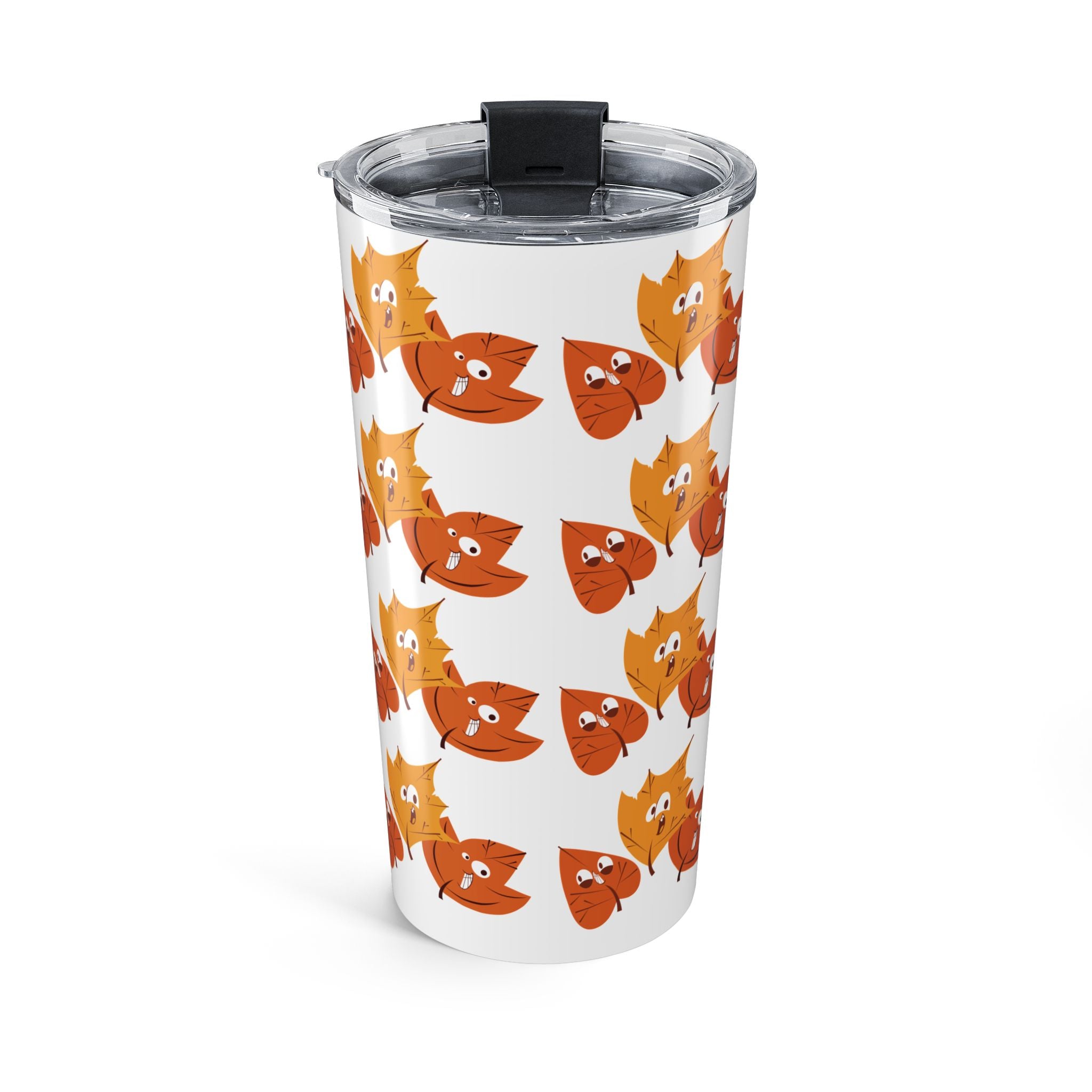Smiley Autumn Leaves Tumbler
