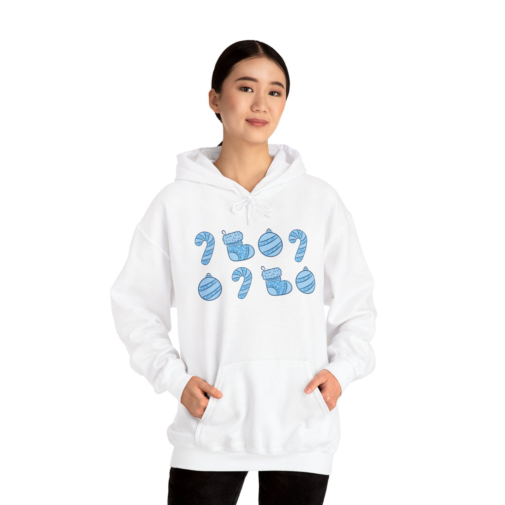 Glittery Blue Holiday Pattern Hoodie