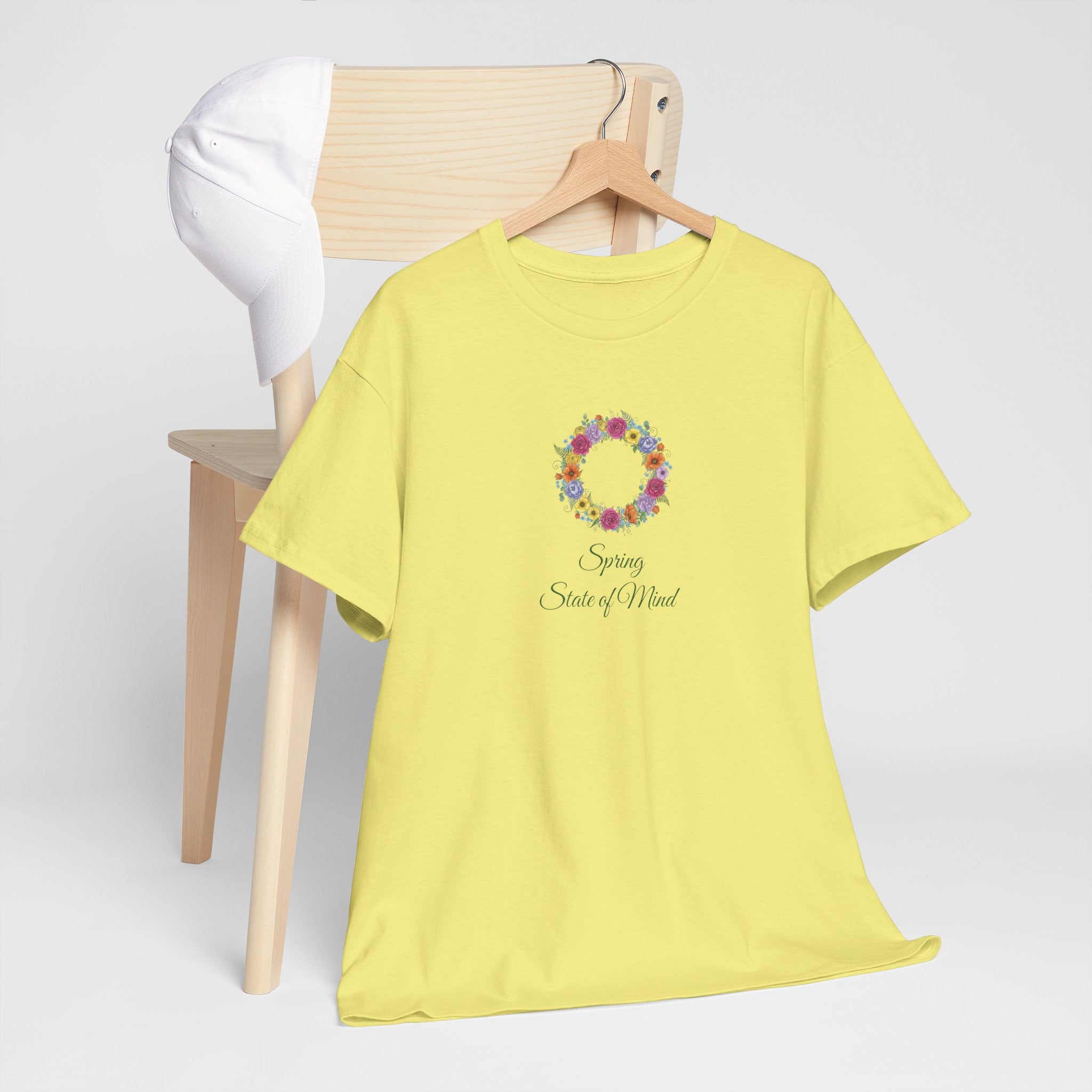 ''Spring State of Mind'' T-Shirt - Floral Wreath Spring Tee