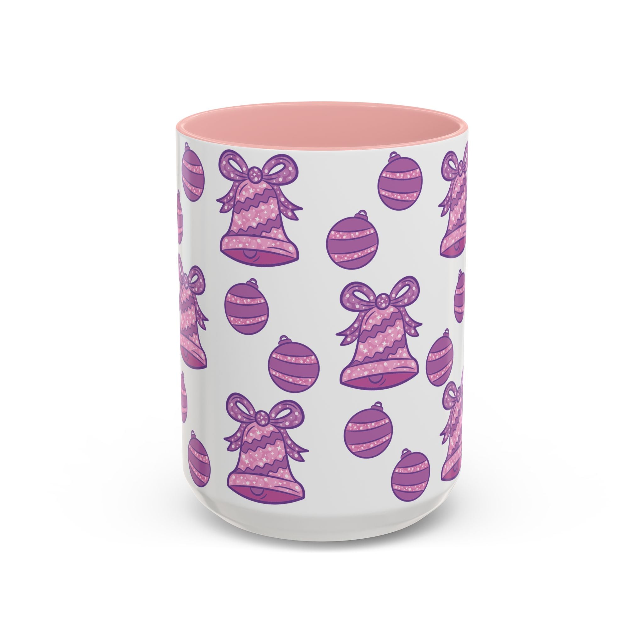 Glittery Purple-Pink Holiday Pattern Accent Coffee Mug  (11/15oz)