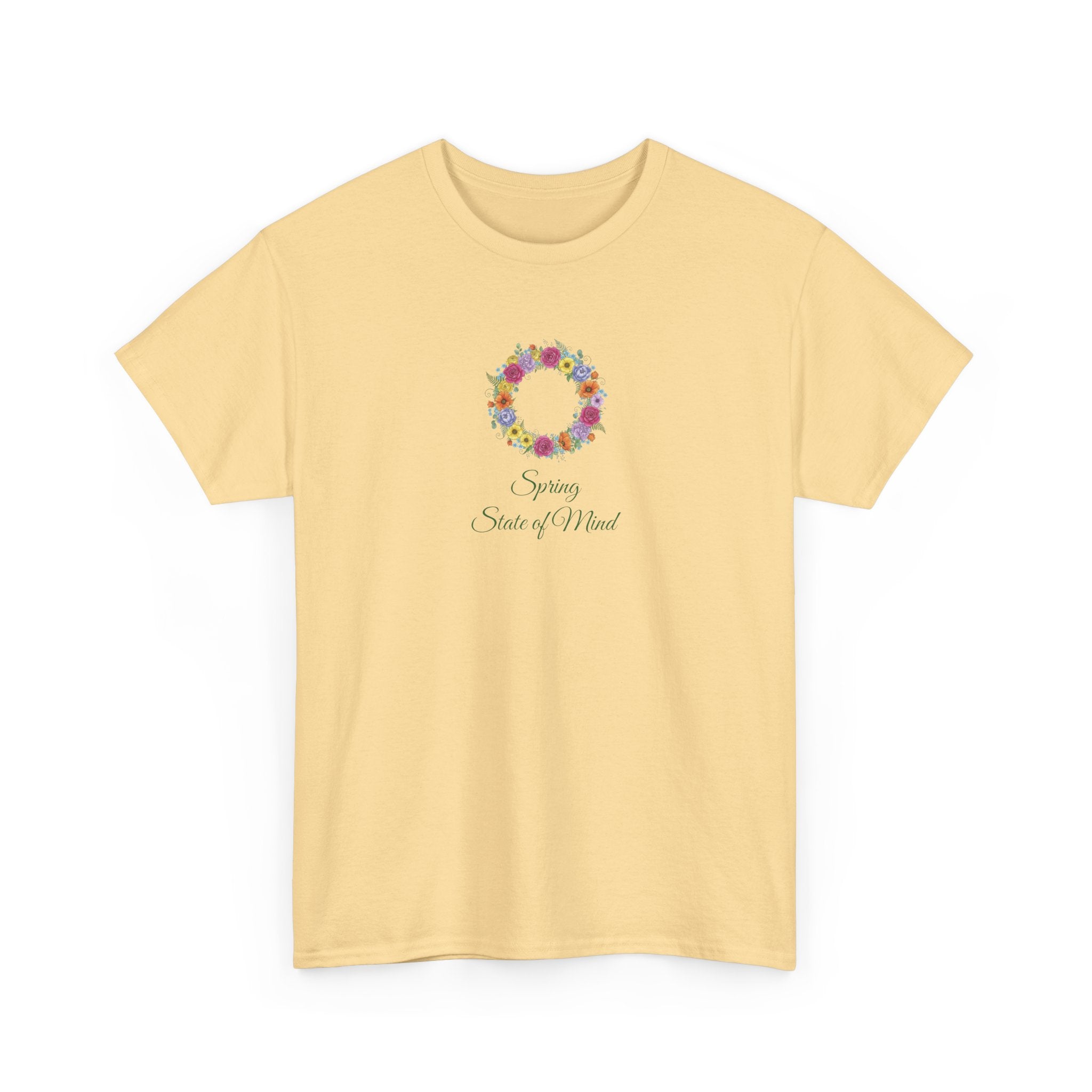 ''Spring State of Mind'' T-Shirt - Floral Wreath Spring Tee
