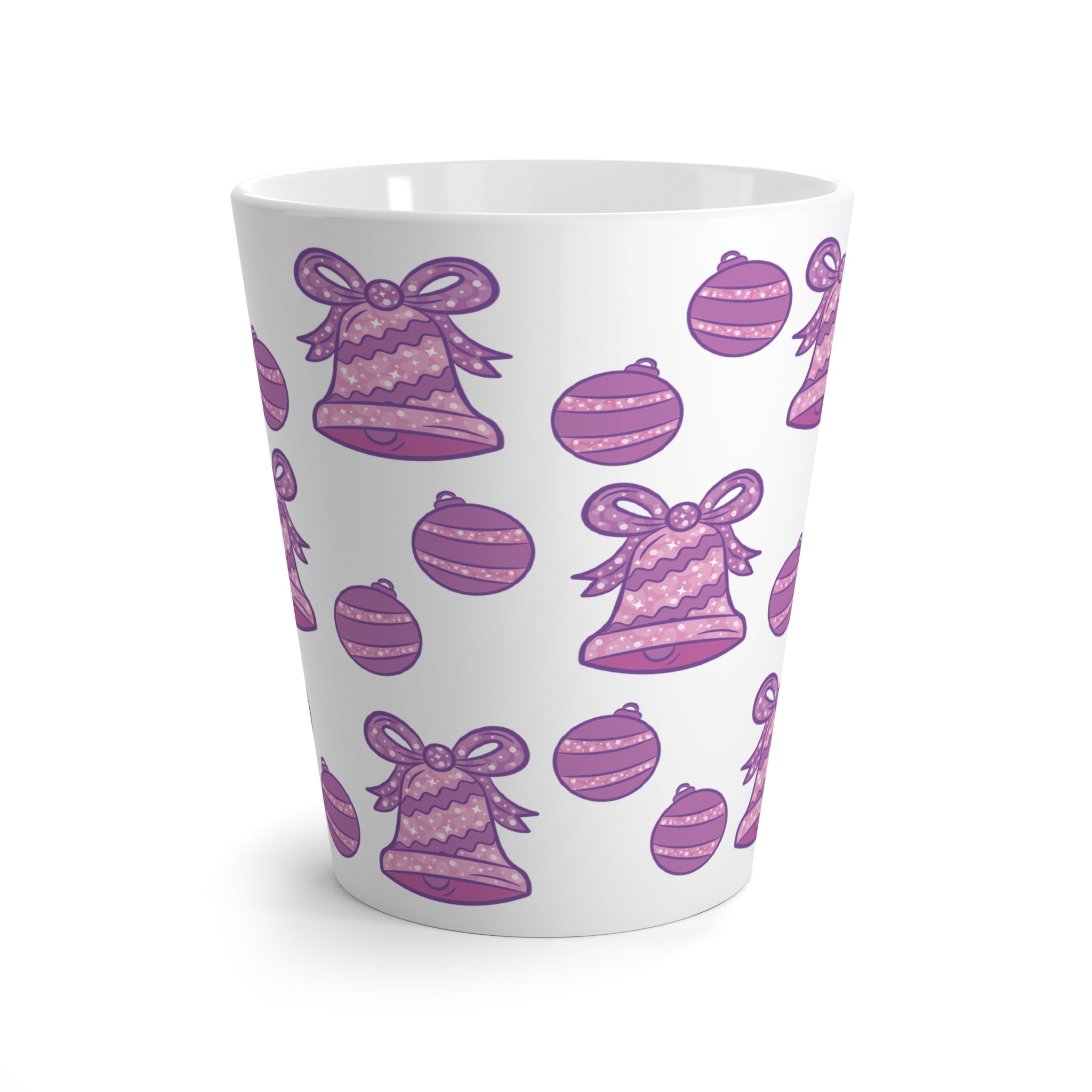 Glittery Purple-Pink Holiday Pattern Latte Mug  (11/15oz)