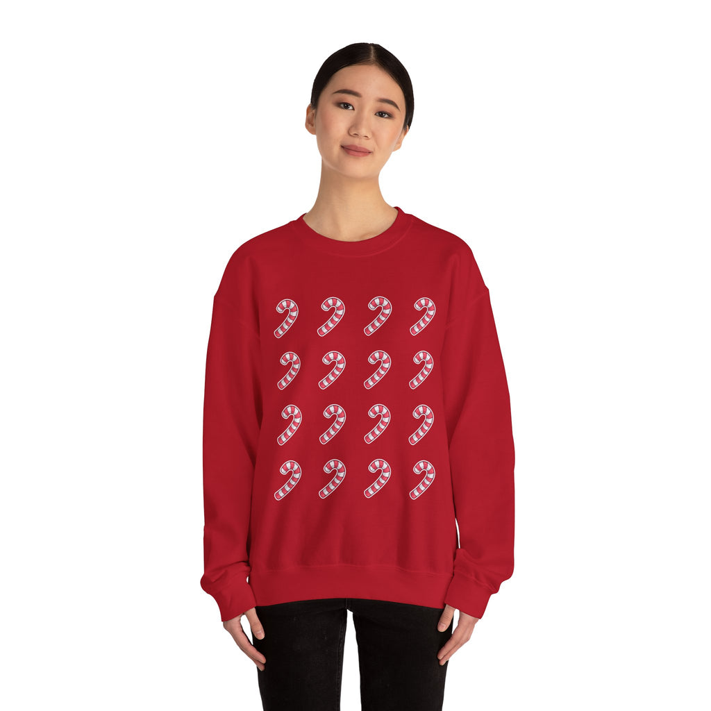 Candy Cane Pattern Crewneck Sweatshirt