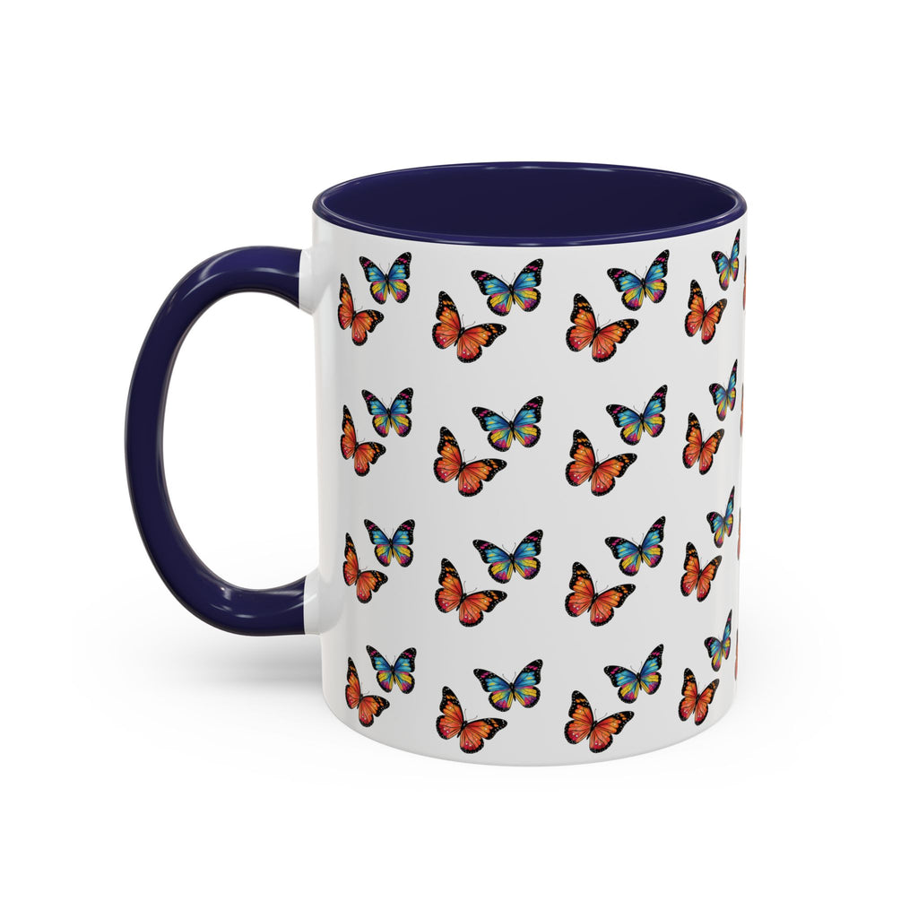 Butterfly Pattern Coffee Mug — Colorful Sunset Butterflies, 11/15oz