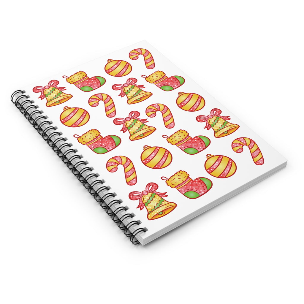 Christmas Pattern Spiral Notebook — Ruled Line