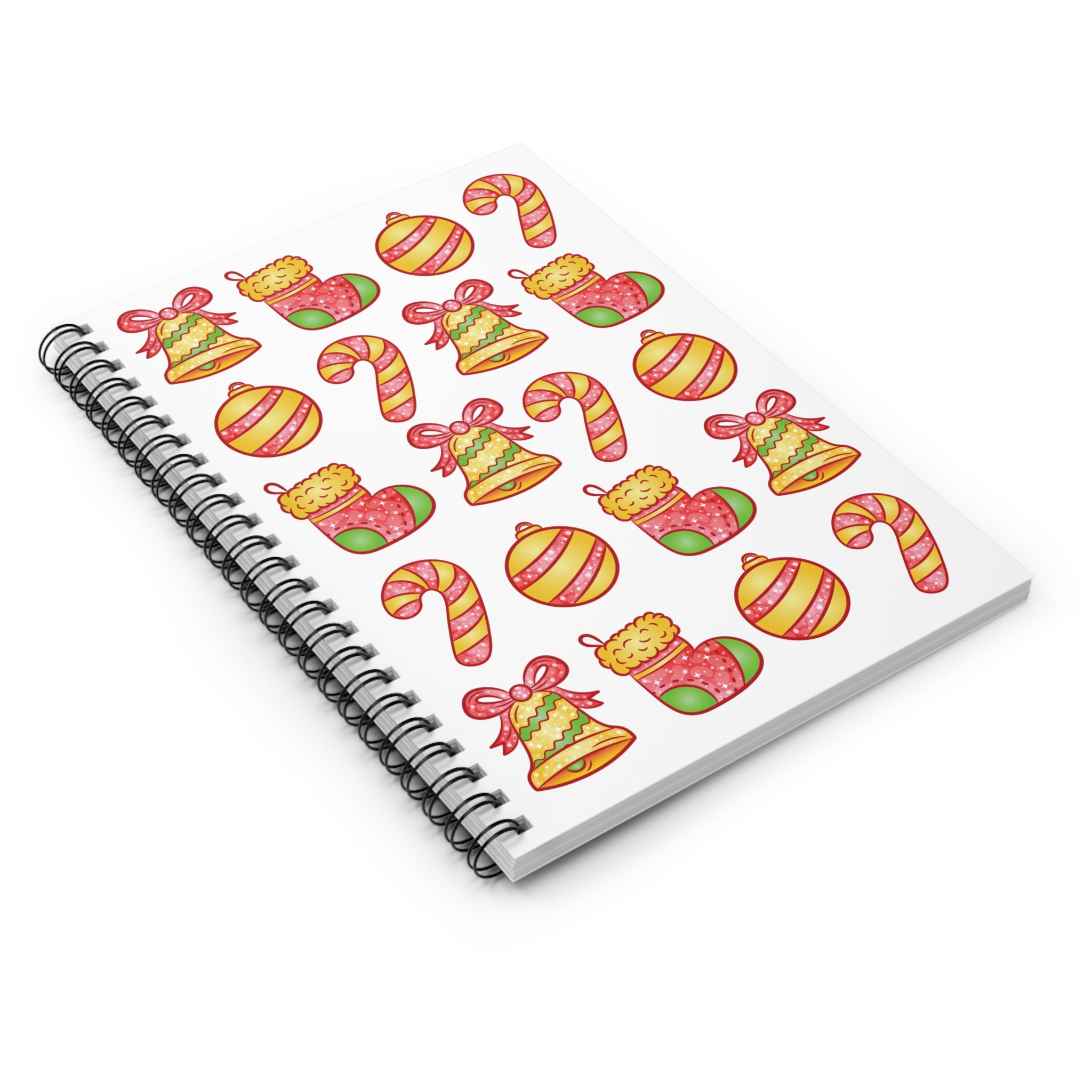 Christmas Pattern Spiral Notebook — Ruled Line