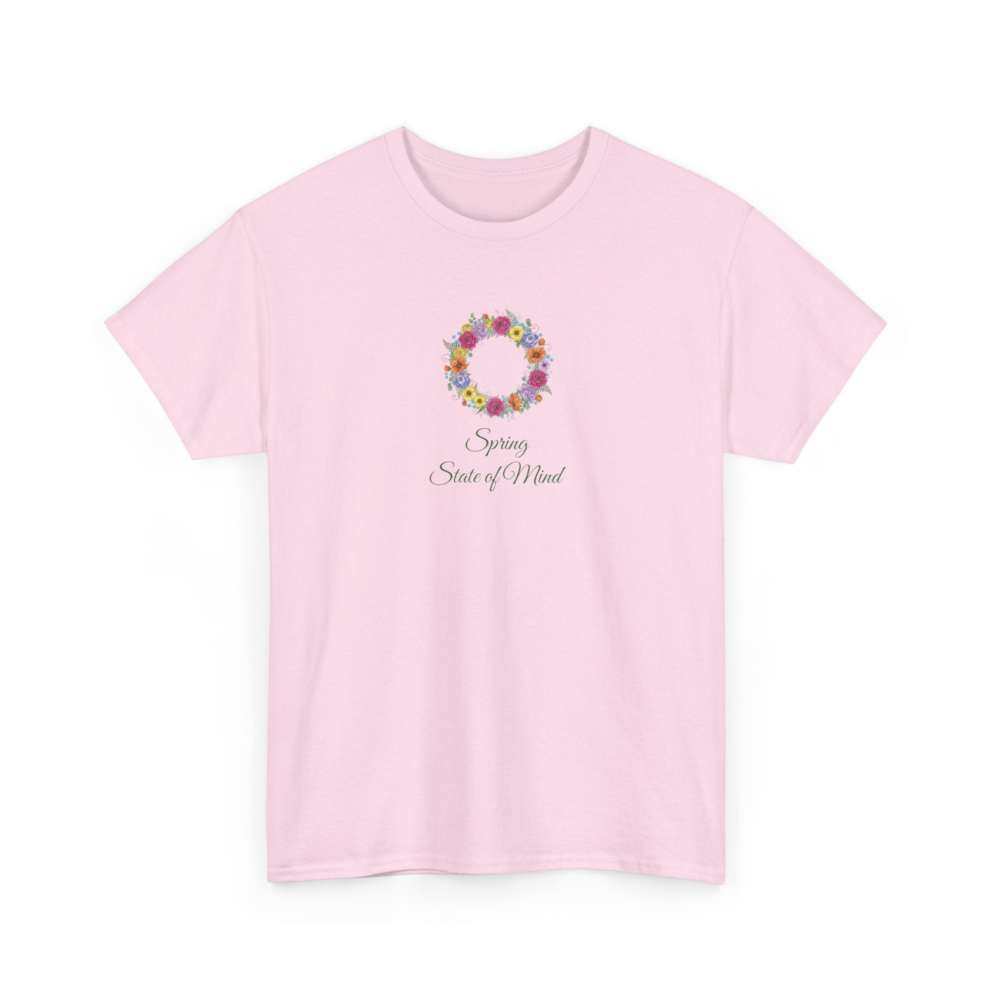 ''Spring State of Mind'' T-Shirt - Floral Wreath Spring Tee
