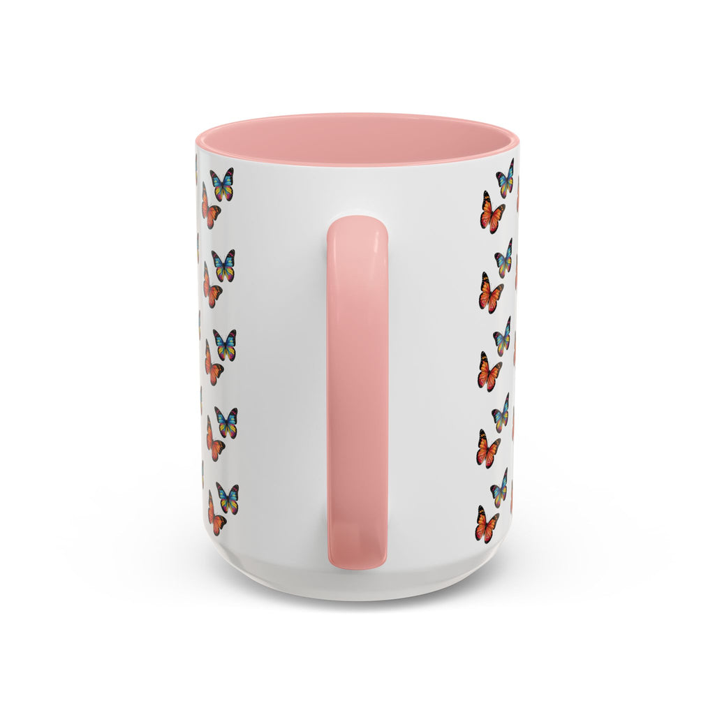 Butterfly Pattern Coffee Mug — Colorful Sunset Butterflies, 11/15oz