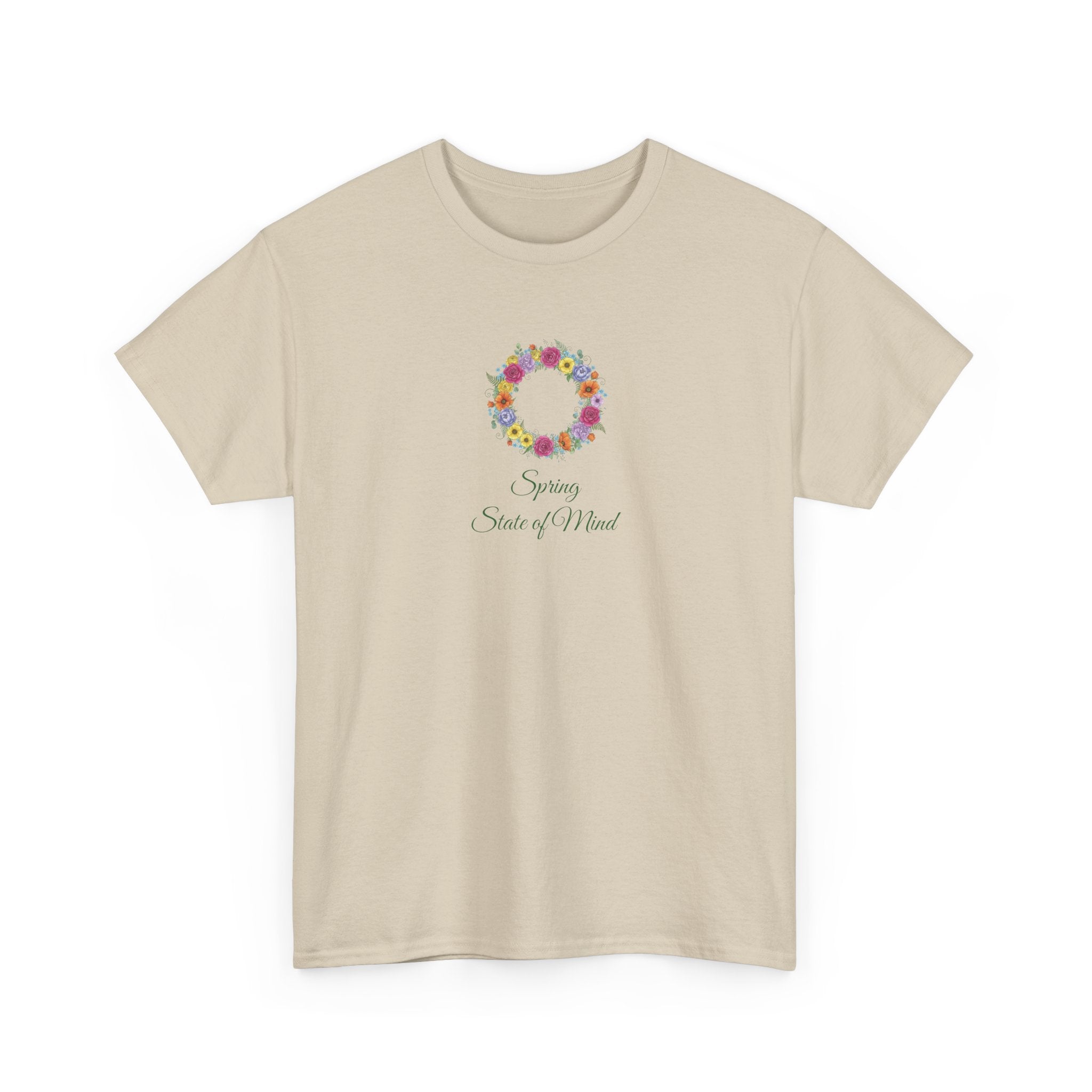 ''Spring State of Mind'' T-Shirt - Floral Wreath Spring Tee