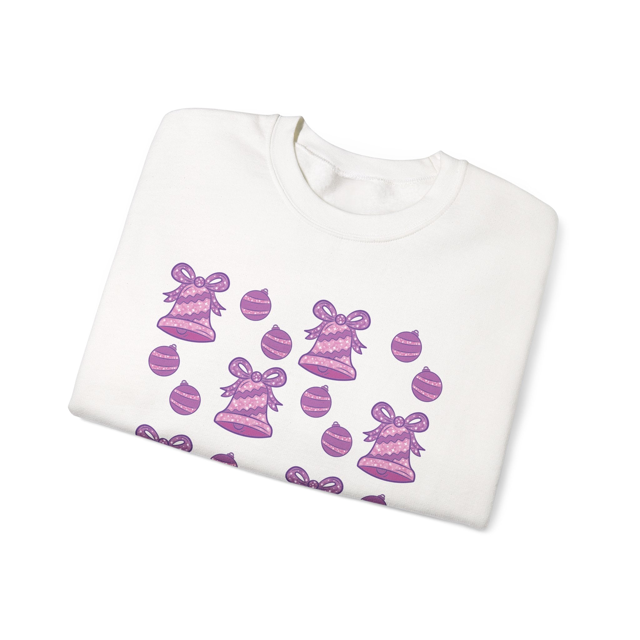 Glittery Purple-Pink Holiday Pattern Crewneck Sweatshirt