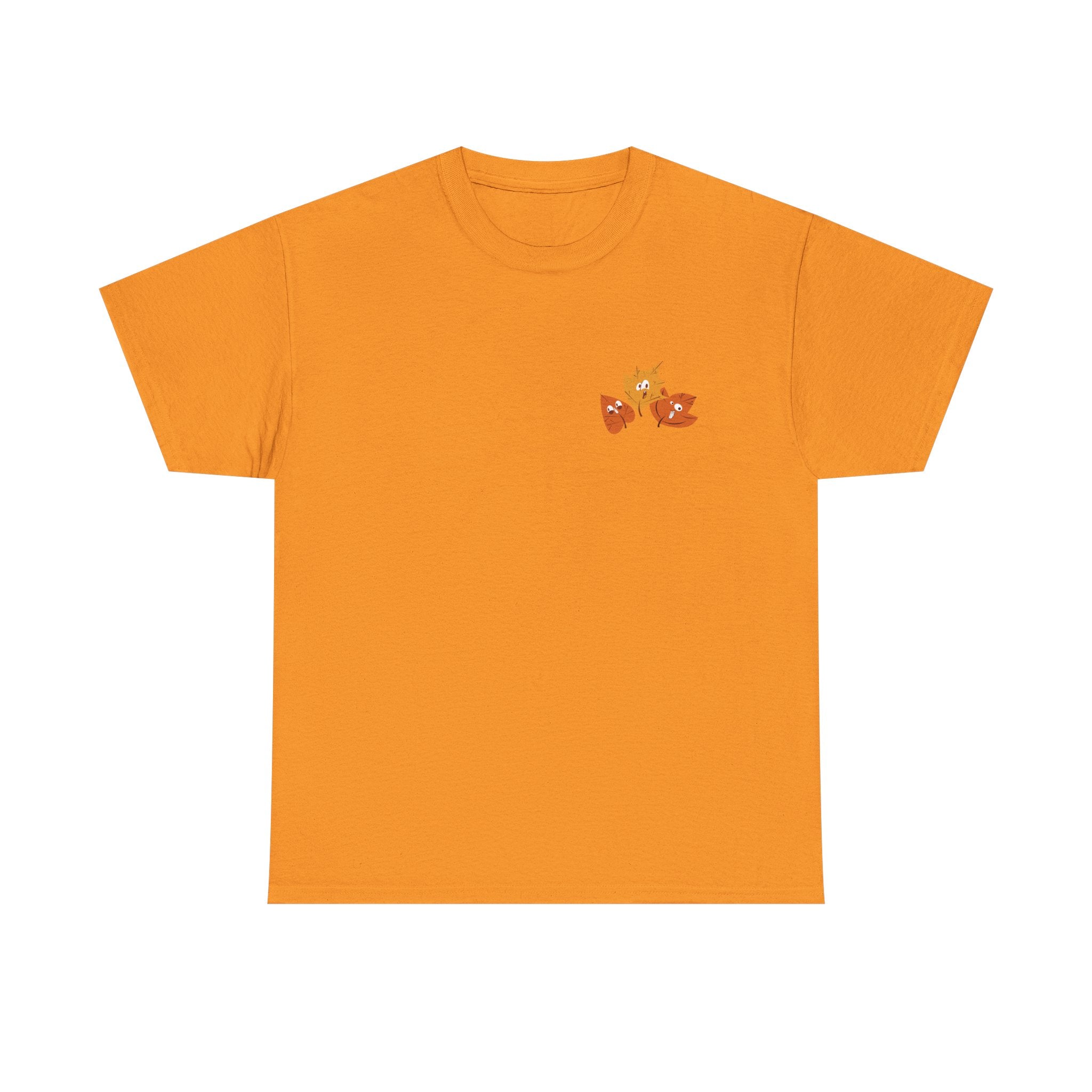 Smiley Autumn Leaves Unisex Heavy Cotton Tee