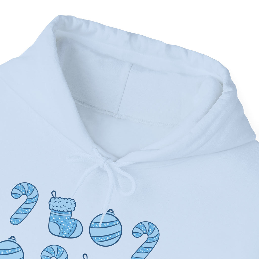 Glittery Blue Holiday Pattern Hoodie