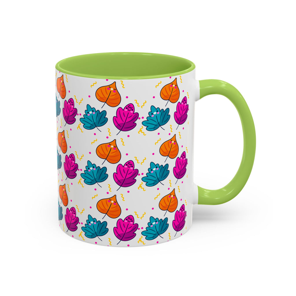 Bright Vibrant Leaves Accent Coffee Mug (11, 15 oz)