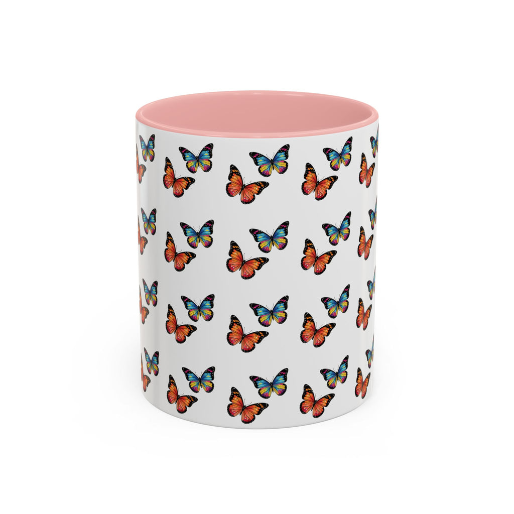 Butterfly Pattern Coffee Mug — Colorful Sunset Butterflies, 11/15oz