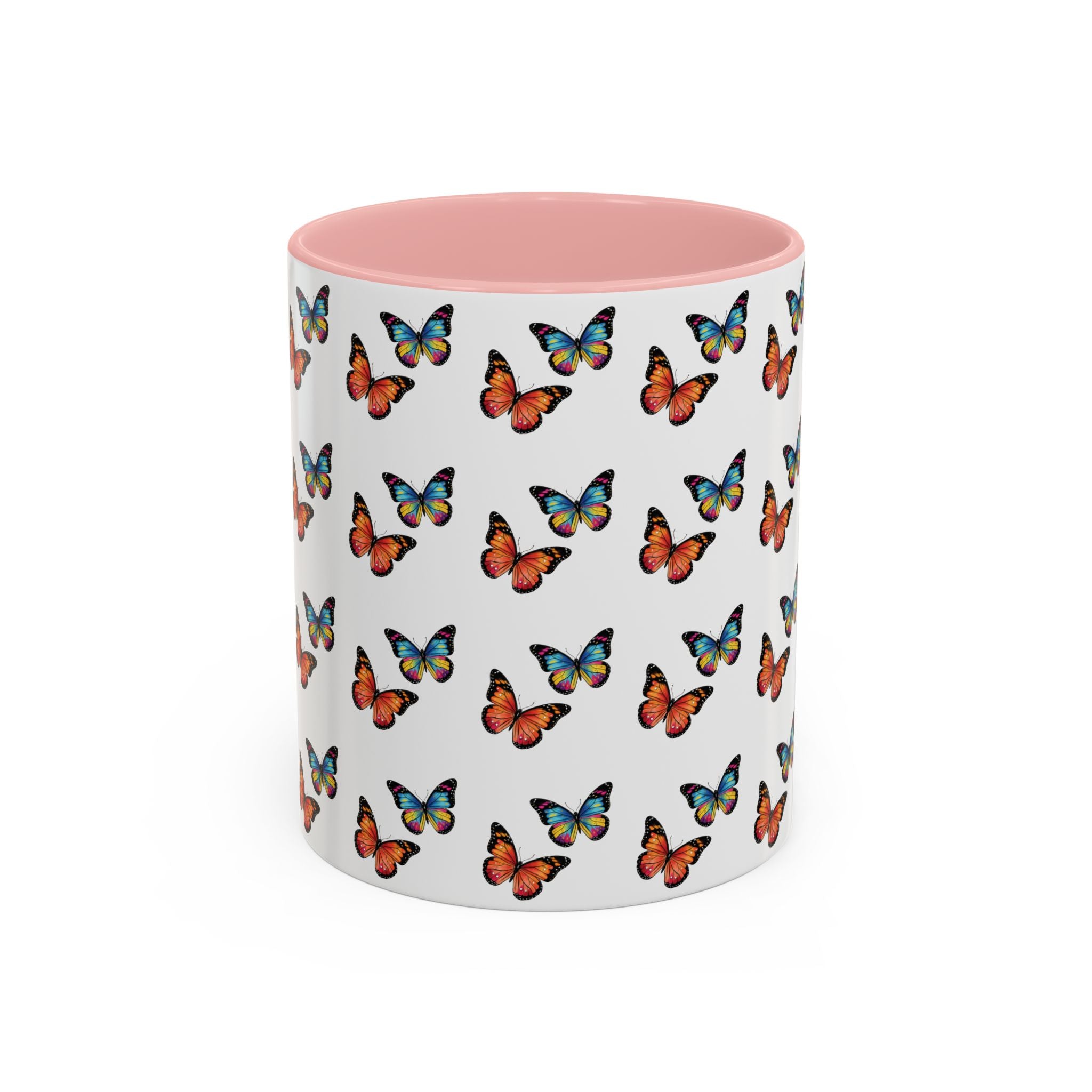 Butterfly Pattern Coffee Mug — Colorful Sunset Butterflies, 11/15oz