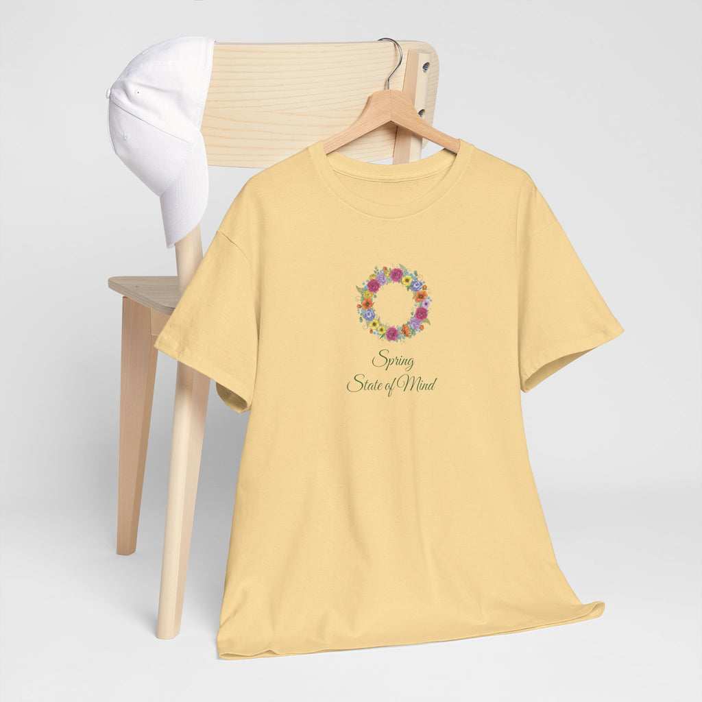 ''Spring State of Mind'' T-Shirt - Floral Wreath Spring Tee