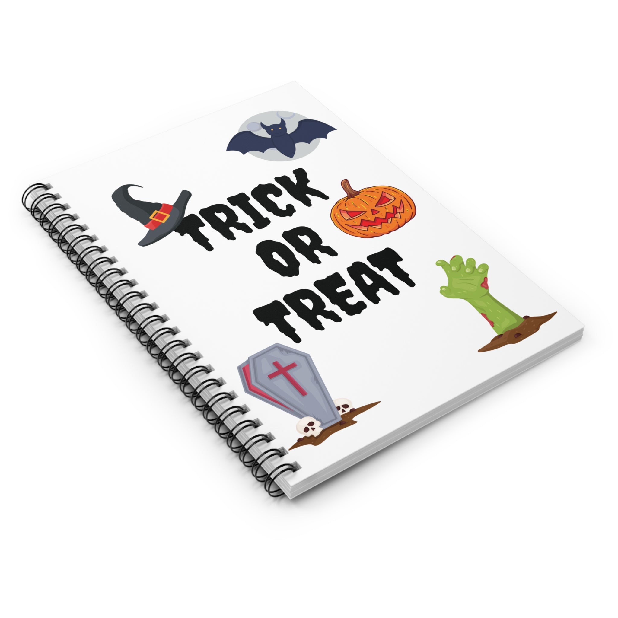 Trick or Treat Spiral Notebook - Ruled Line - White
