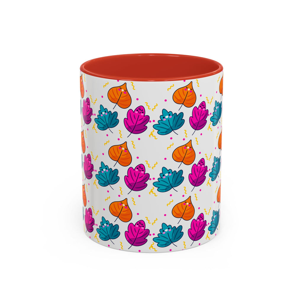 Bright Vibrant Leaves Accent Coffee Mug (11, 15 oz)