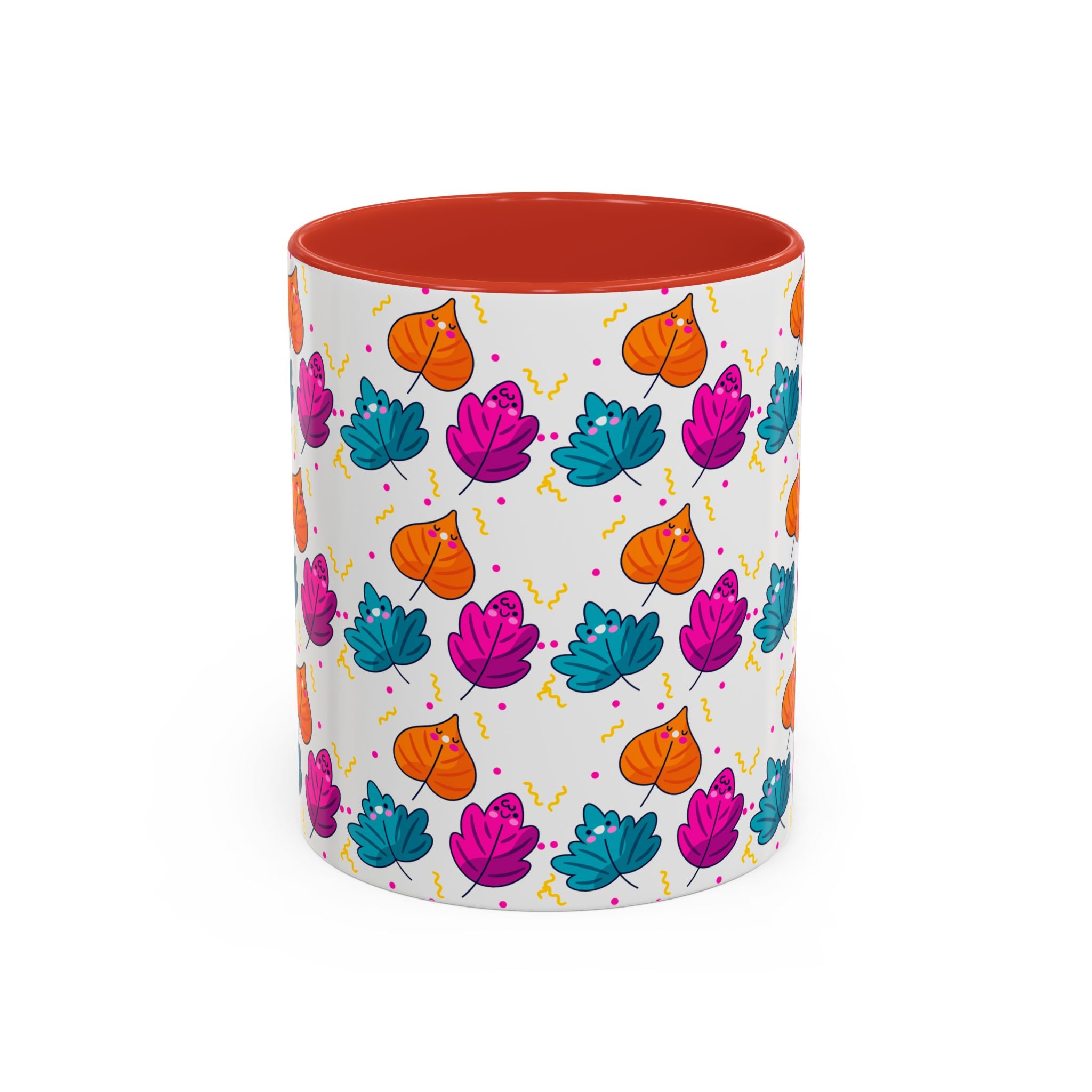 Bright Vibrant Leaves Accent Coffee Mug (11, 15 oz)