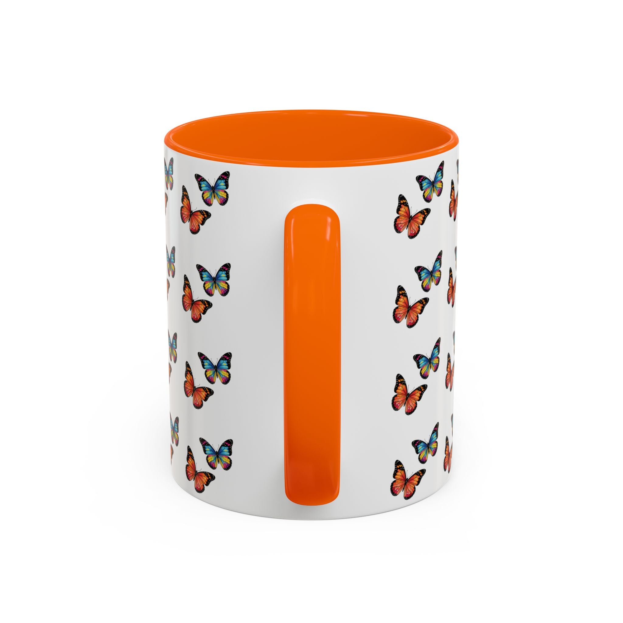 Butterfly Pattern Coffee Mug — Colorful Sunset Butterflies, 11/15oz