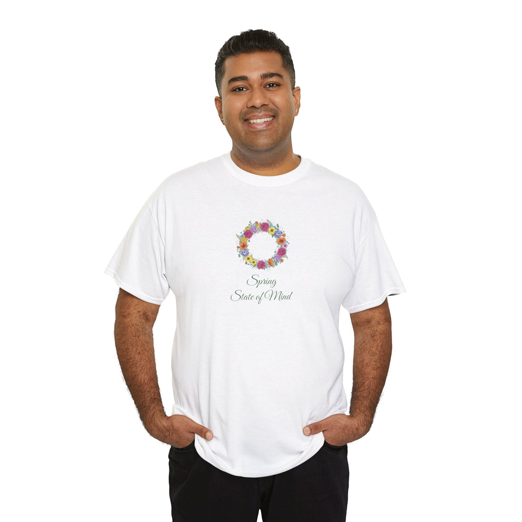 ''Spring State of Mind'' T-Shirt - Floral Wreath Spring Tee
