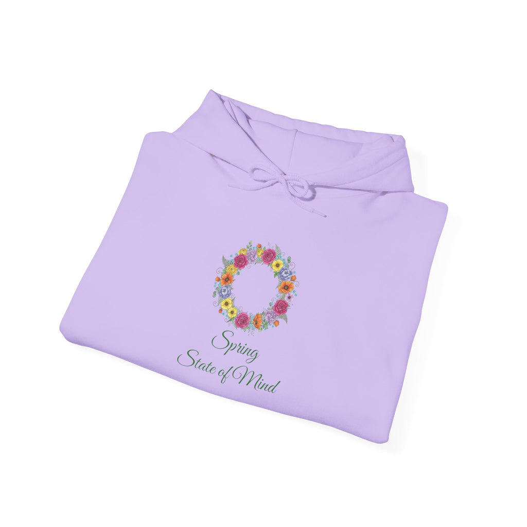 ''Spring State of Mind'' Hoodie —  Floral Wreath Spring Pullover