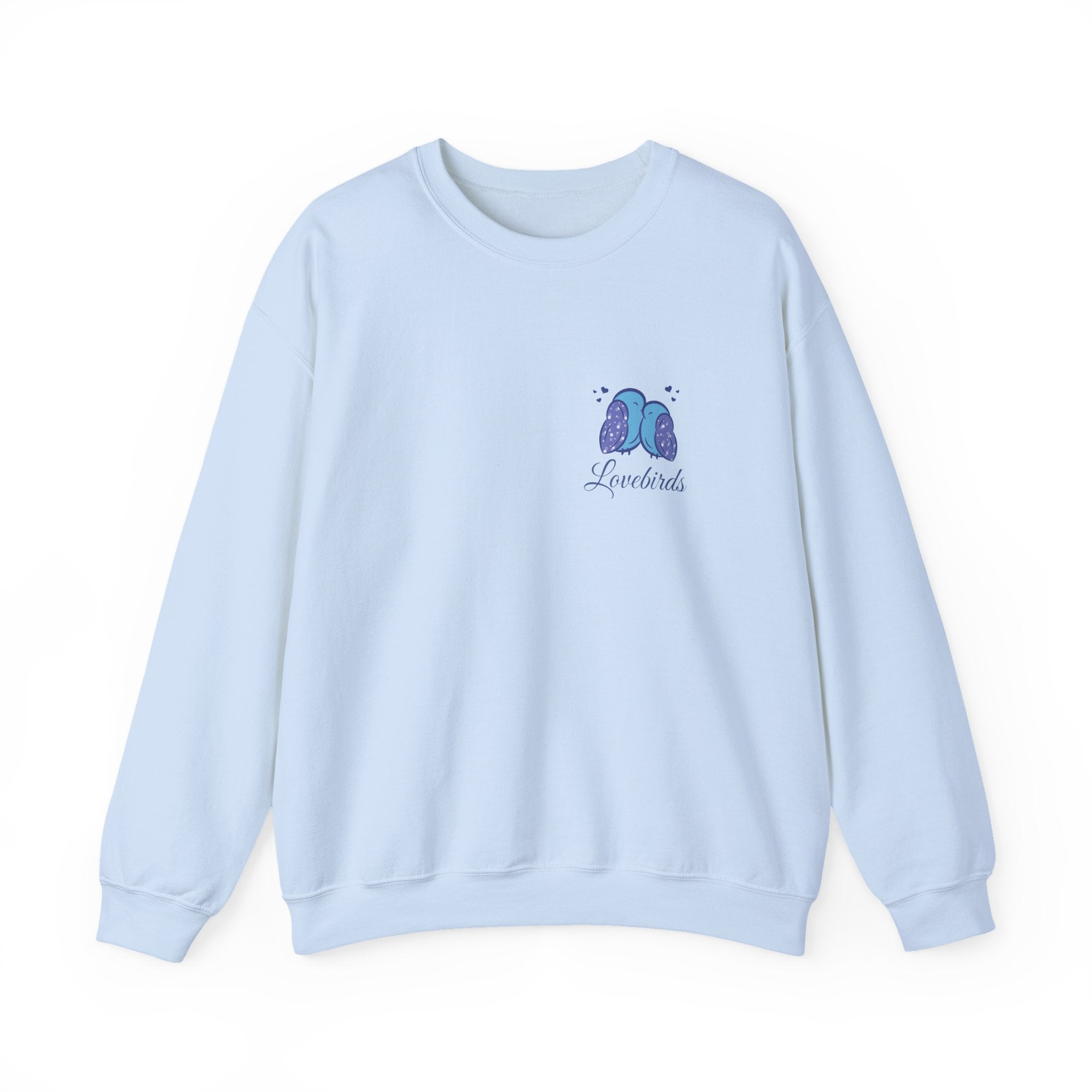 ''Lovebirds'' Sweatshirt — Cute Blue Lovebirds Crewneck Sweatshirt