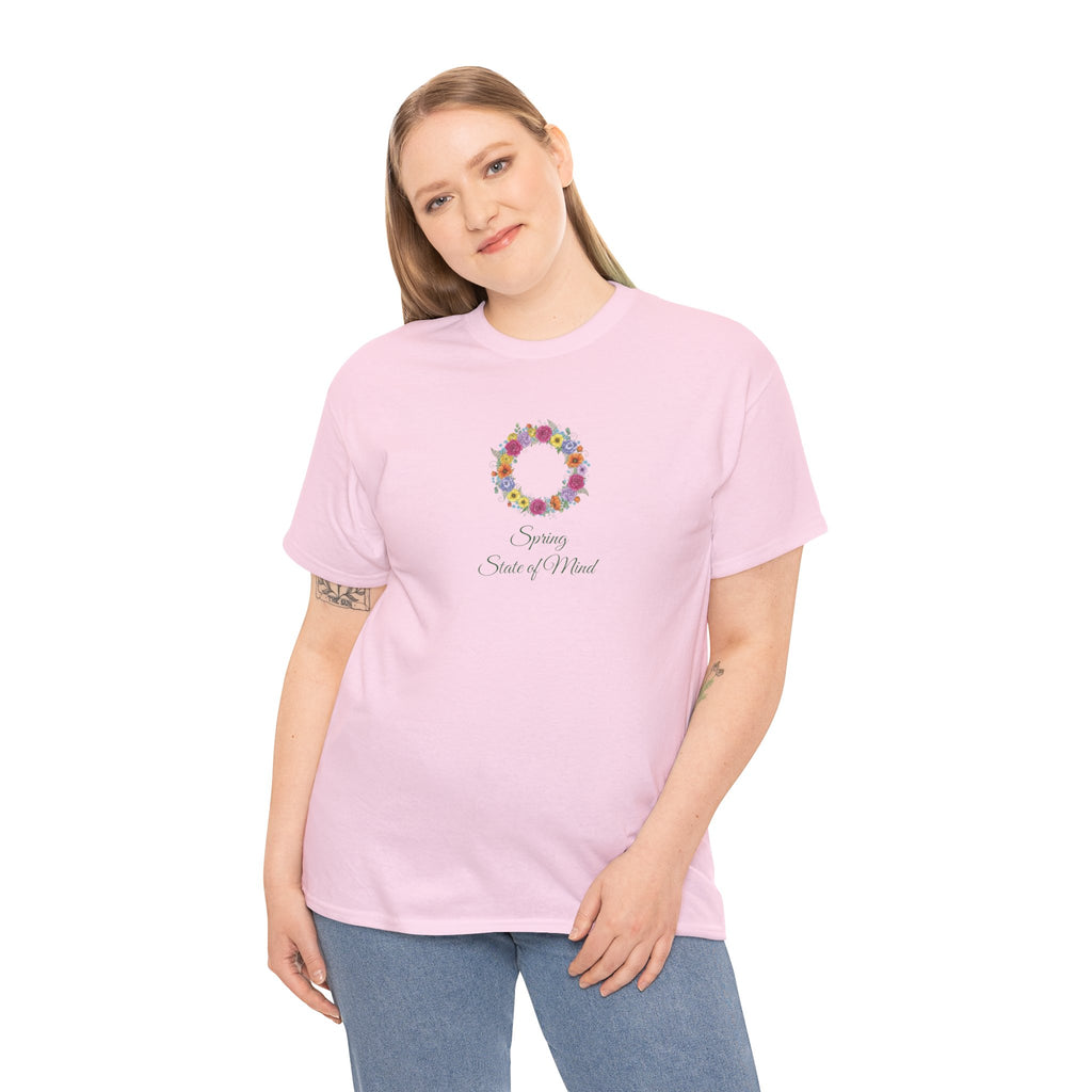 ''Spring State of Mind'' T-Shirt - Floral Wreath Spring Tee