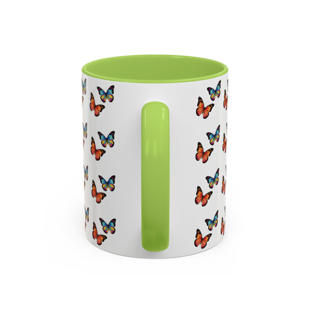 Butterfly Pattern Coffee Mug — Colorful Sunset Butterflies, 11/15oz