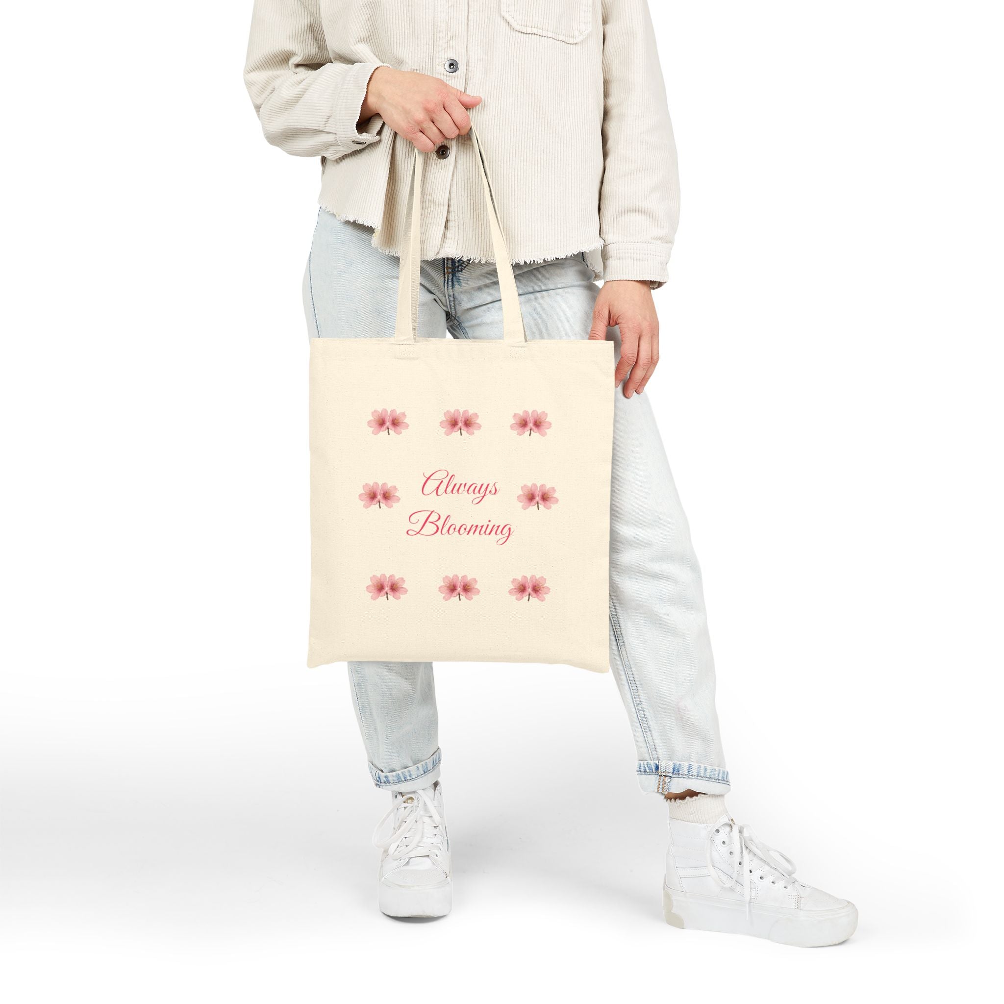 Always Blooming Floral Canvas Tote - Cute Tote Bag