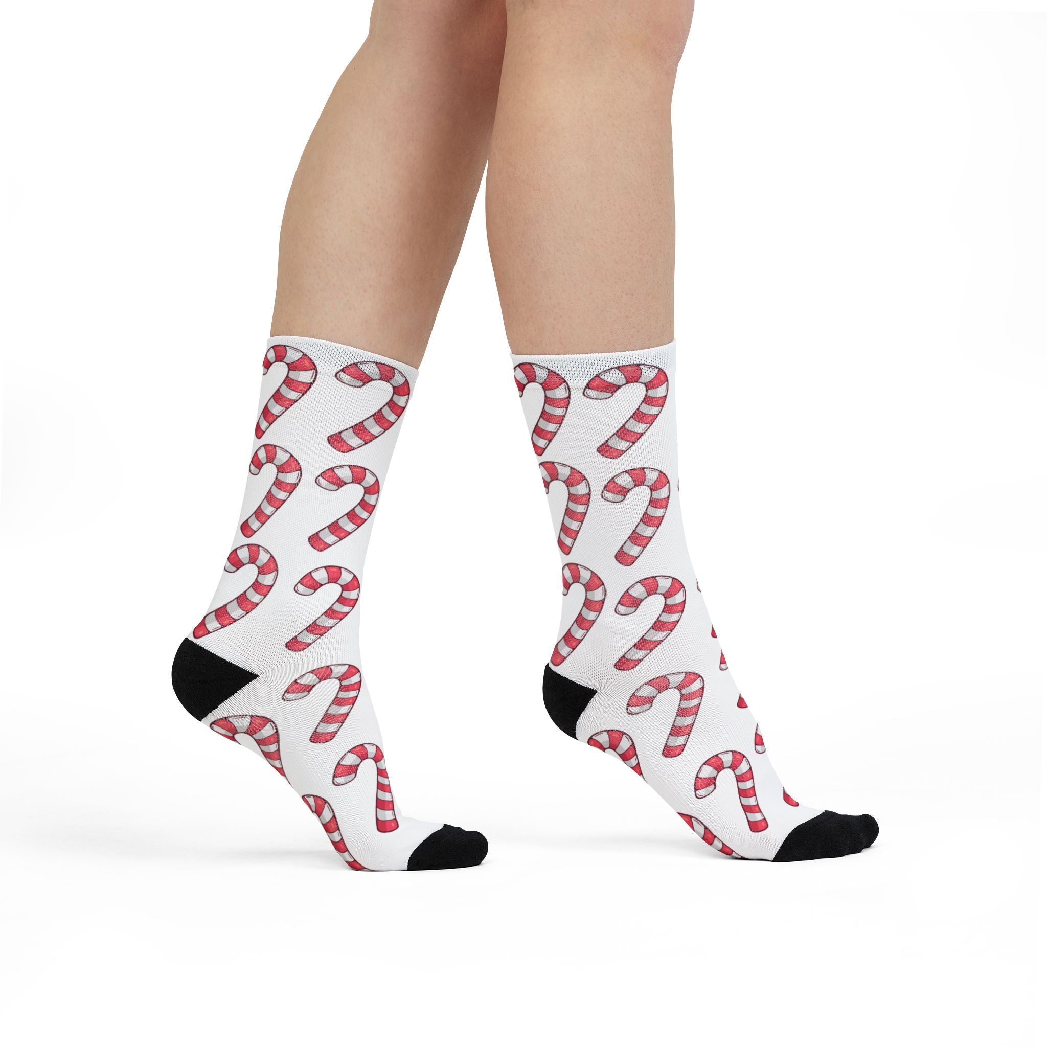 Candy Cane Pattern Sublimation Crew Socks