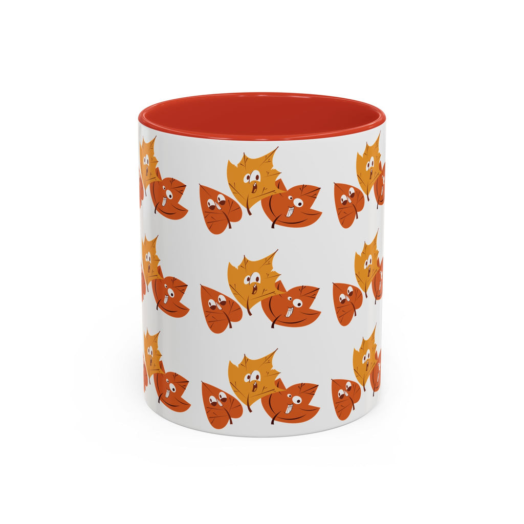 Smiley Autumn Leaves Accent Coffee Mug (11, 15oz)